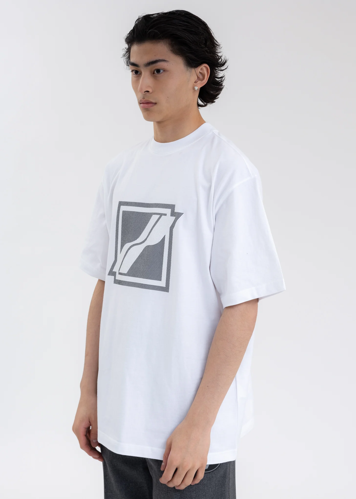 WHITE STRIPE BIG LOGO T-SHIRT - Image 2