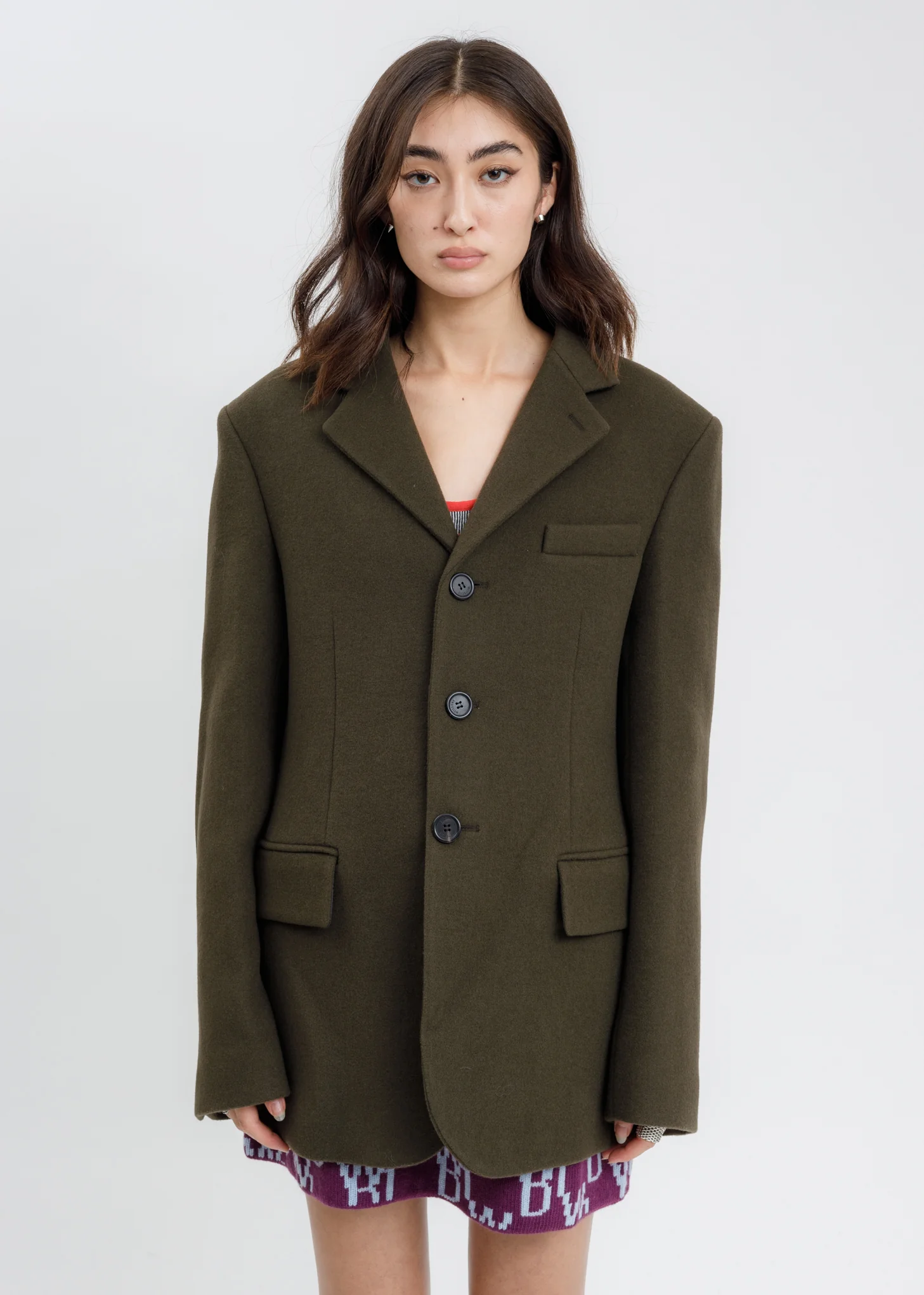 Khaki Three Button Suit Jacket