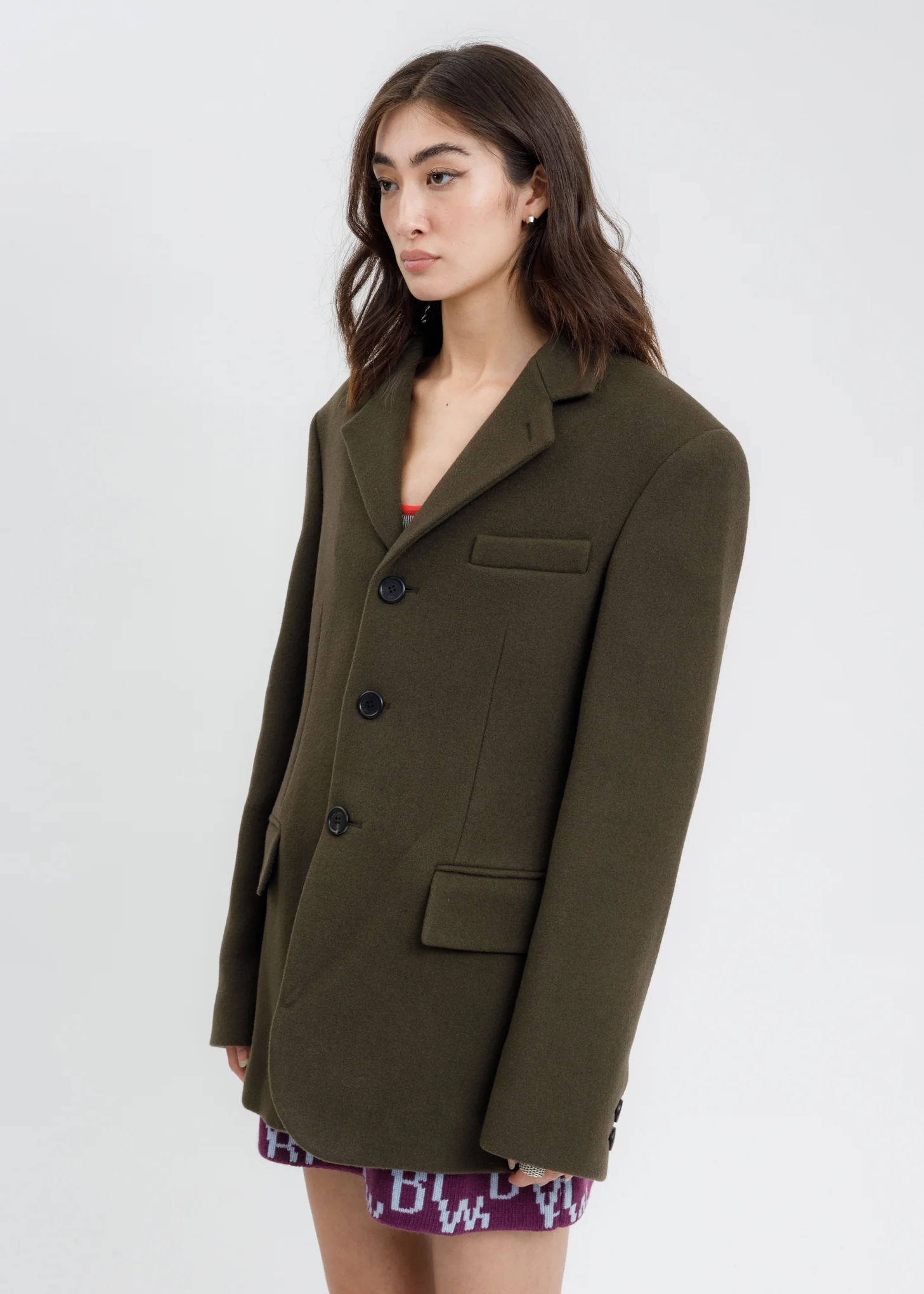 Khaki Three Button Suit Jacket - Image 3