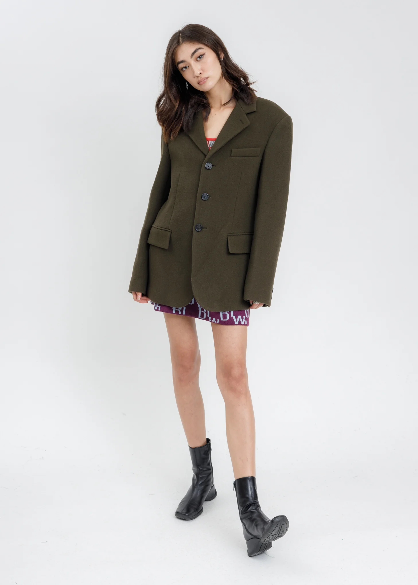 Khaki Three Button Suit Jacket - Image 6