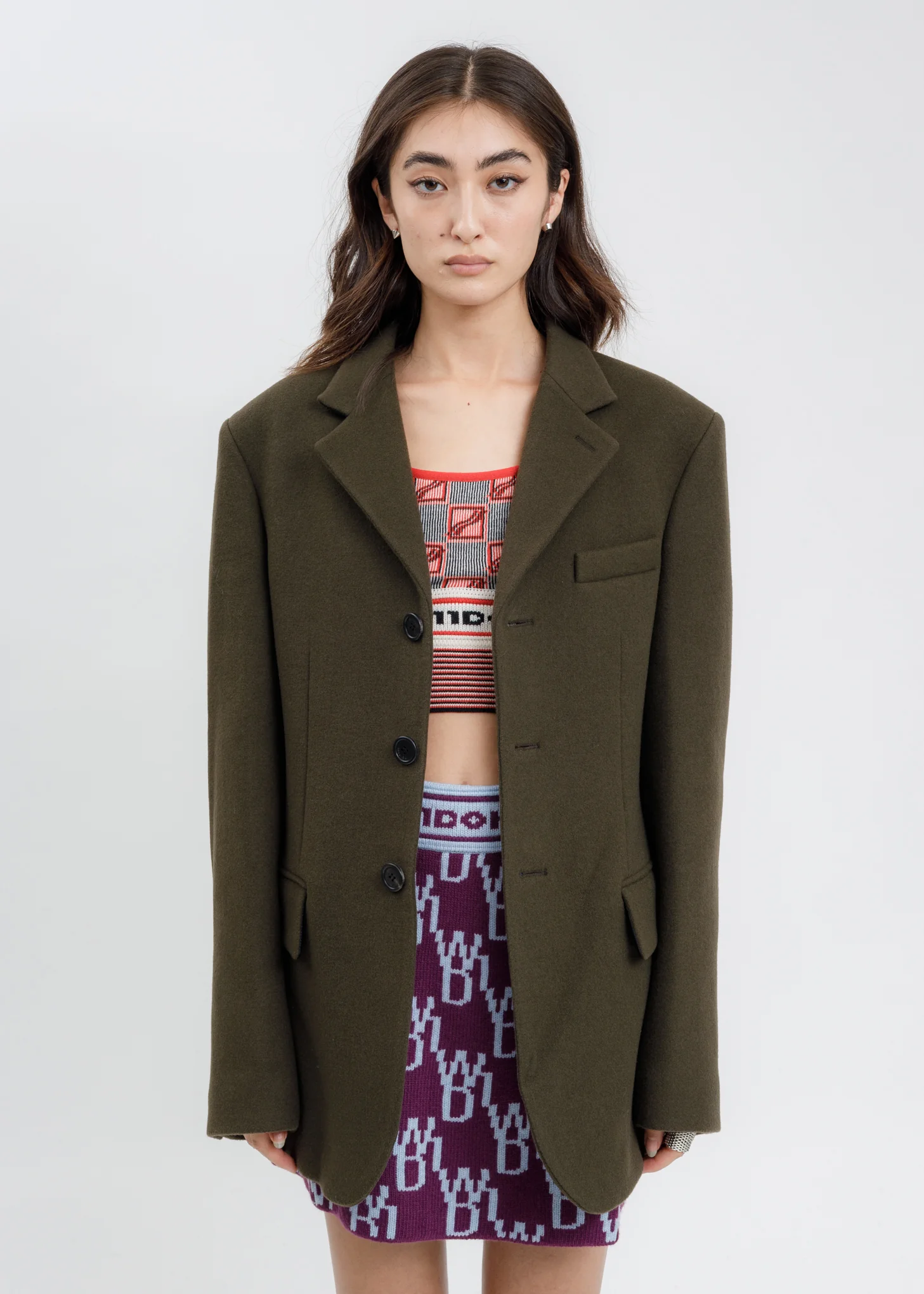 Khaki Three Button Suit Jacket - Image 7