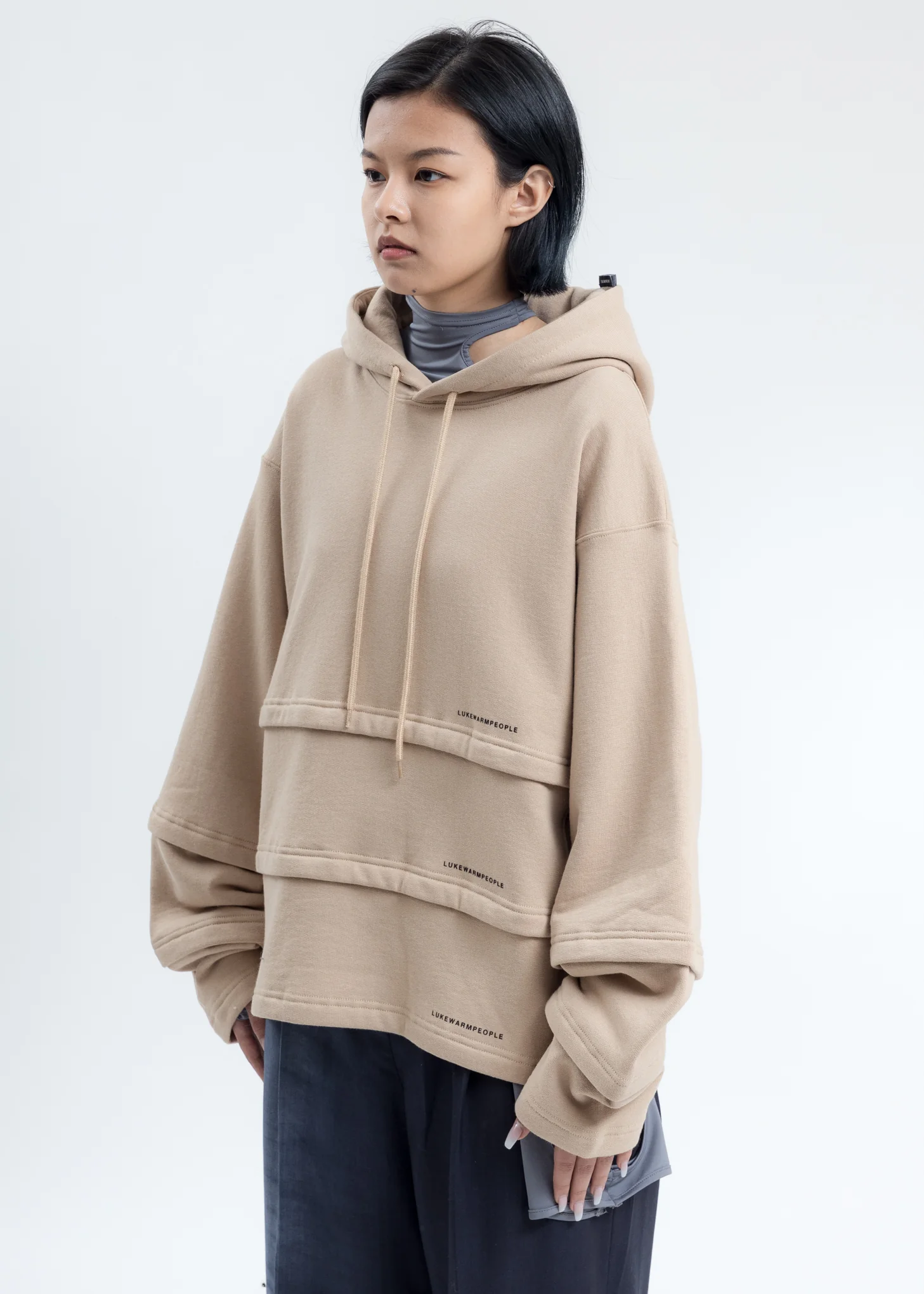 Khaki Triple Layer Hoodies - Image 3