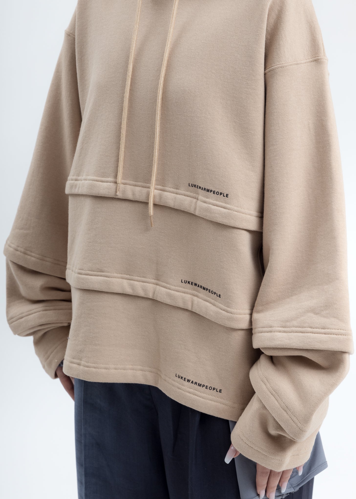 Khaki Triple Layer Hoodies - Image 4