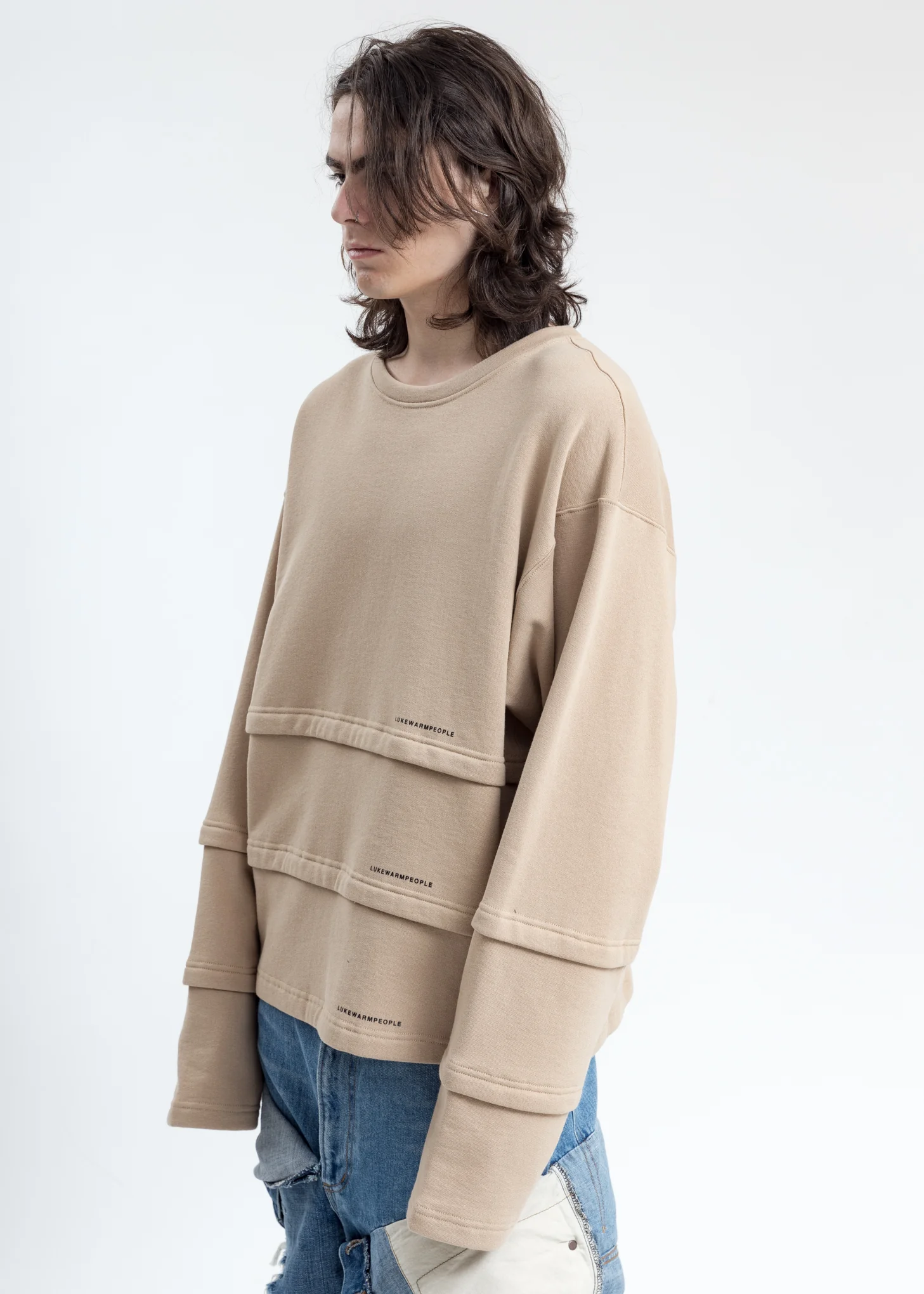 Khaki Triple Layer Sweatshirt - Image 3