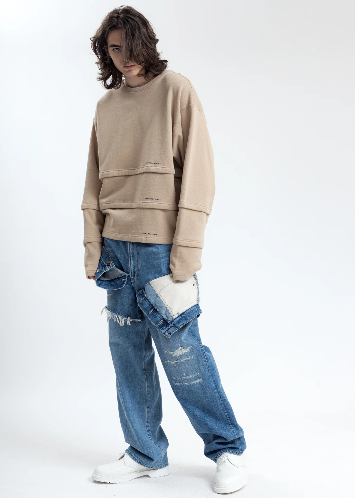 Khaki Triple Layer Sweatshirt - Image 6