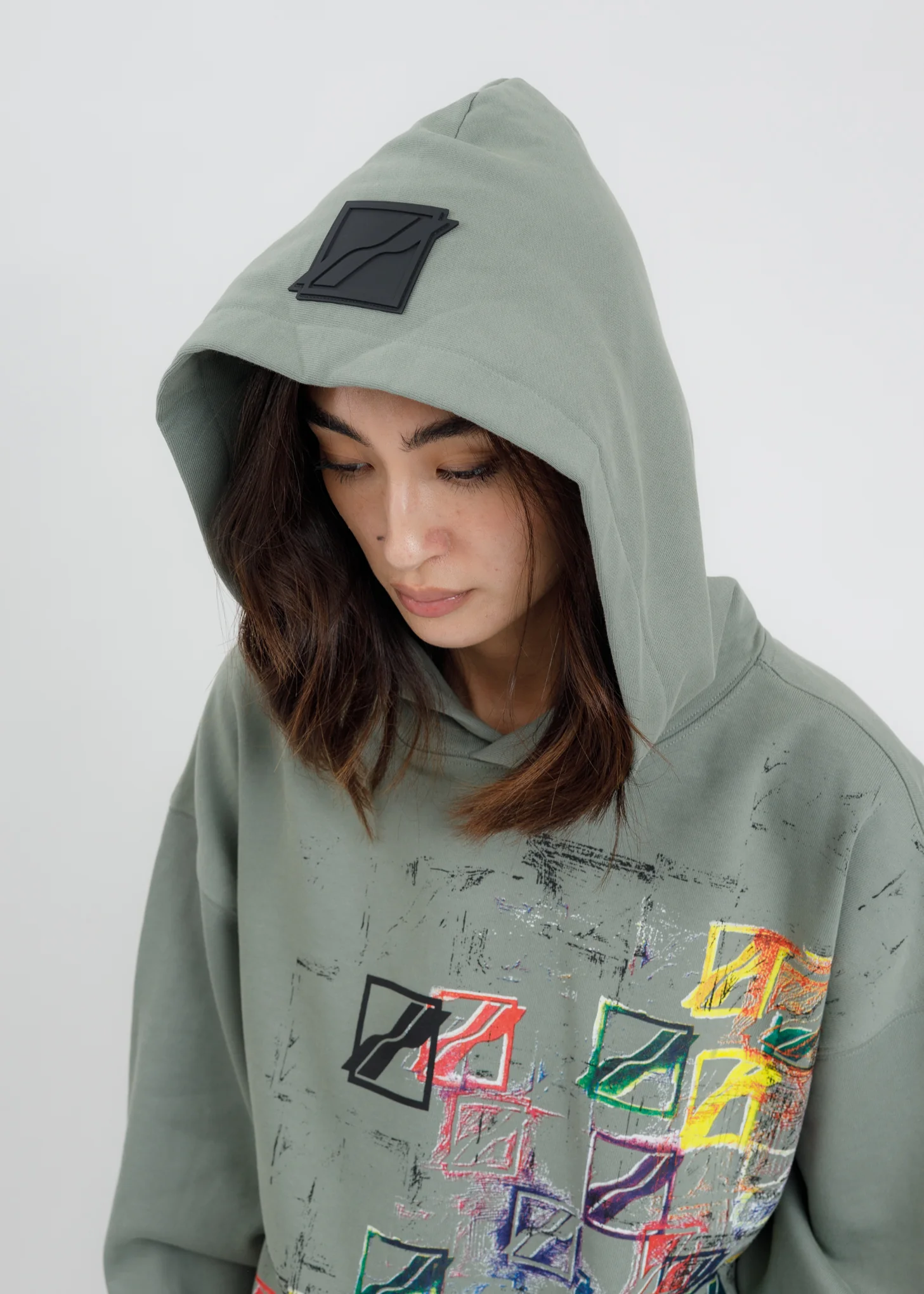 Khaki WE11DONE All Over  Hoodie - Image 3
