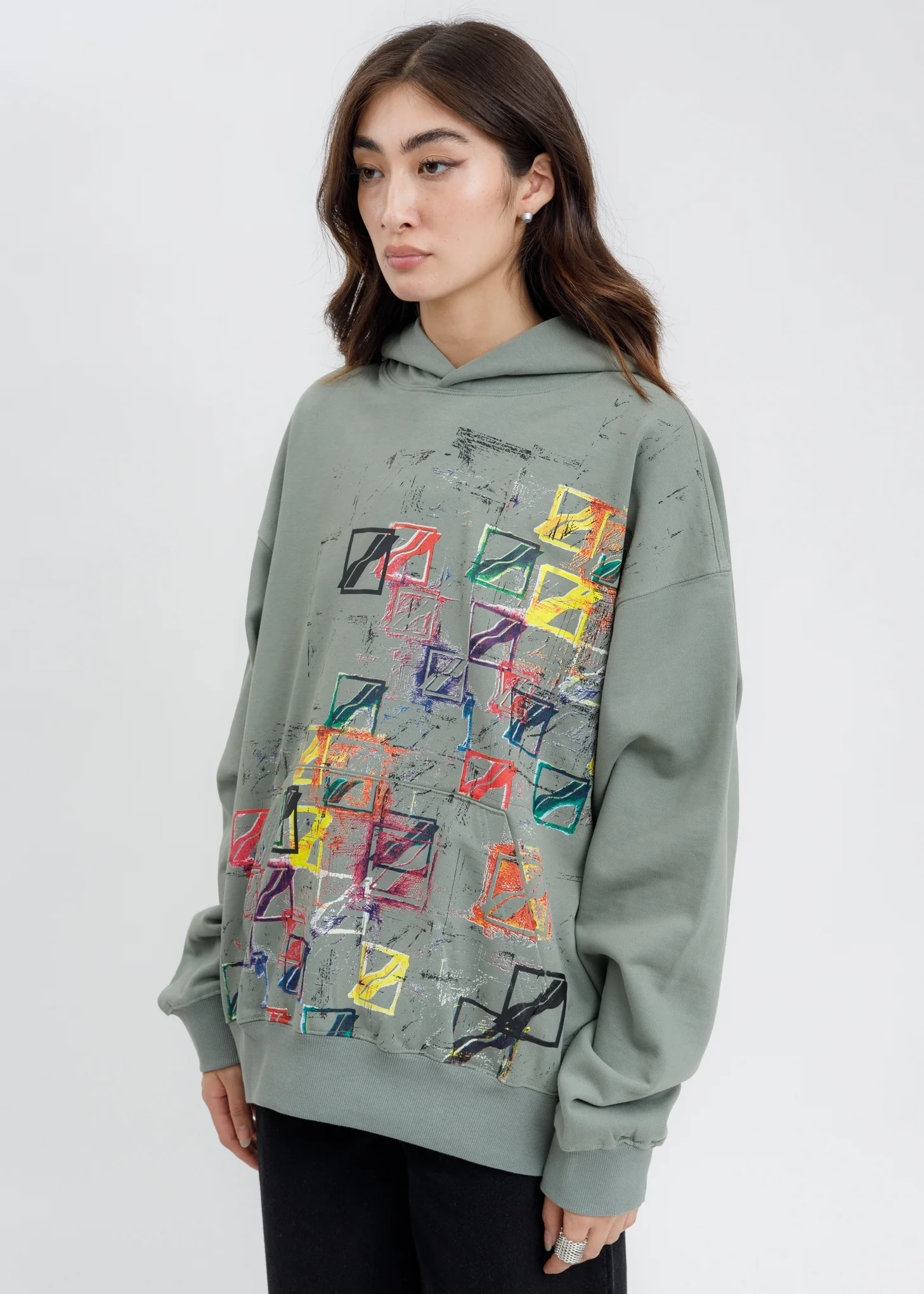 Khaki WE11DONE All Over  Hoodie - Image 4