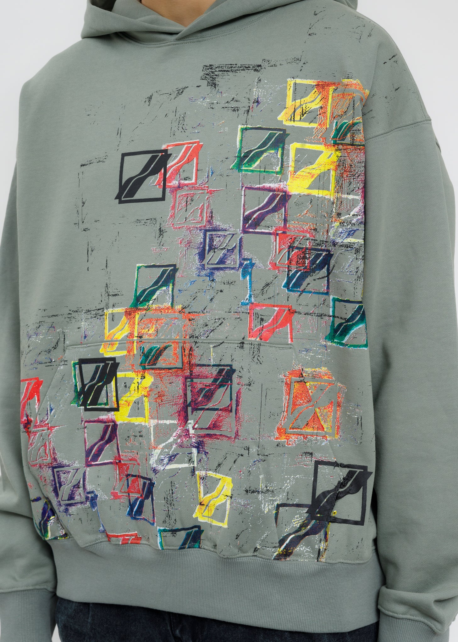 Khaki WE11DONE All Over  Hoodie - Image 2