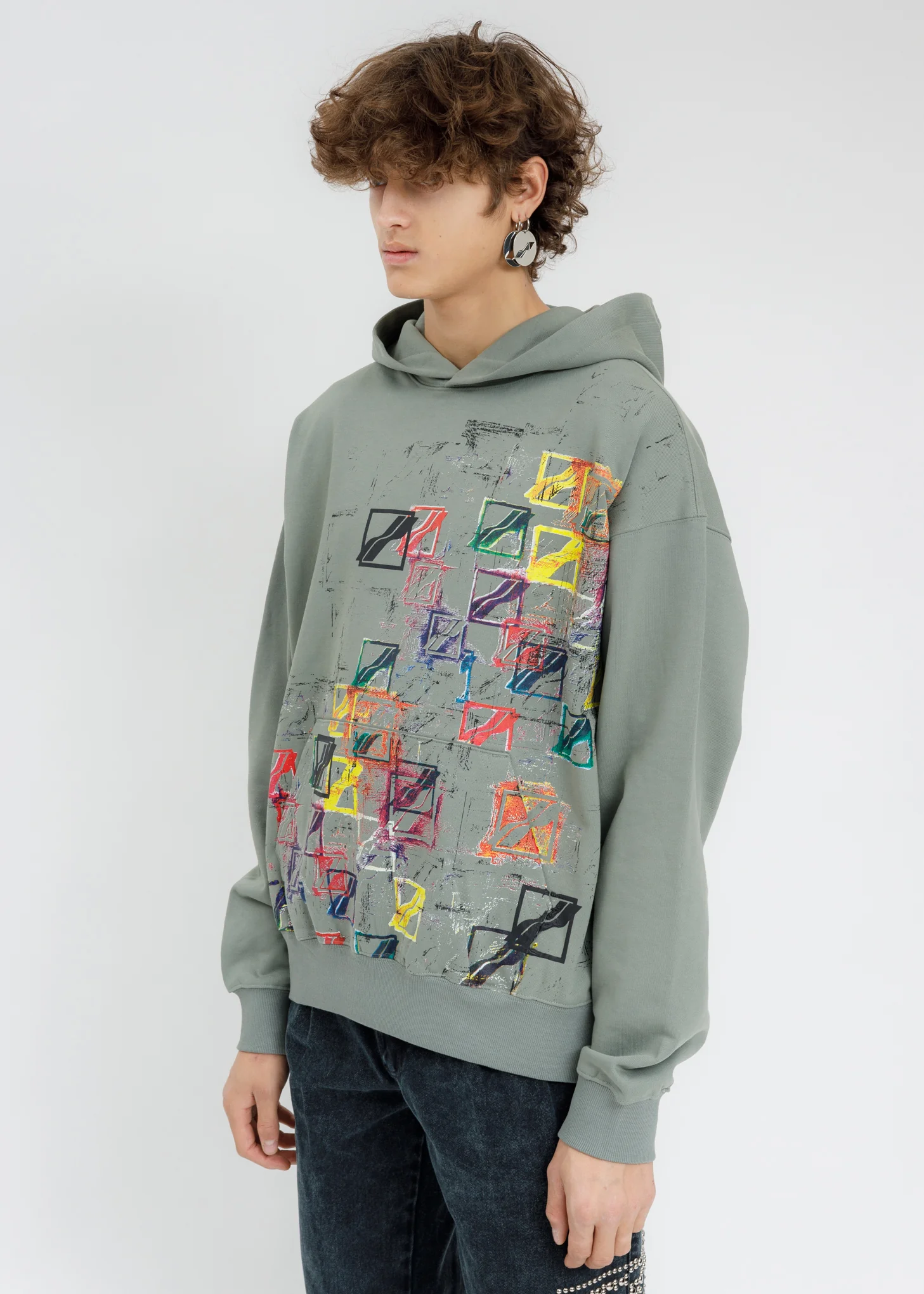 Khaki WE11DONE All Over  Hoodie - Image 3