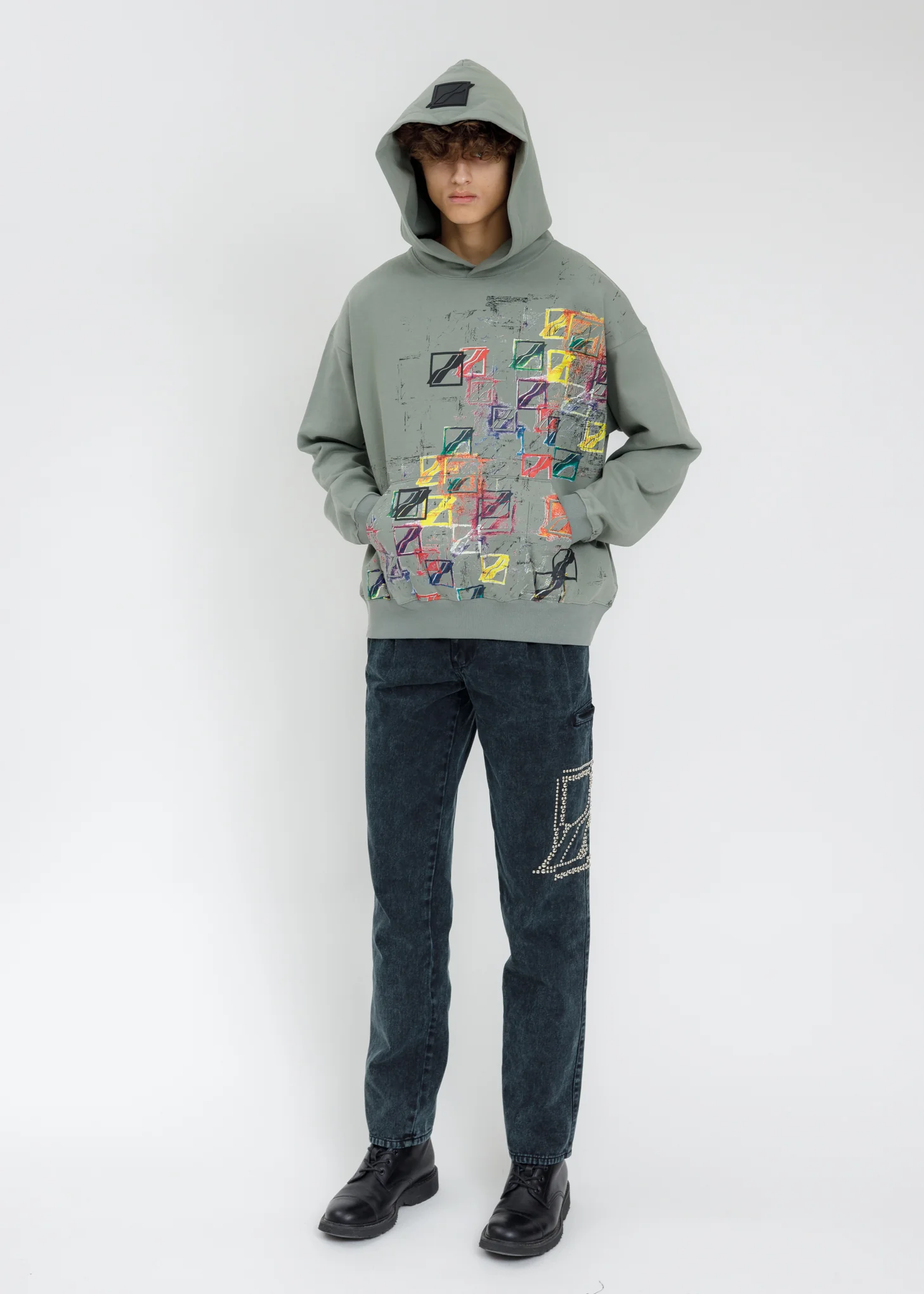 Khaki WE11DONE All Over  Hoodie - Image 5