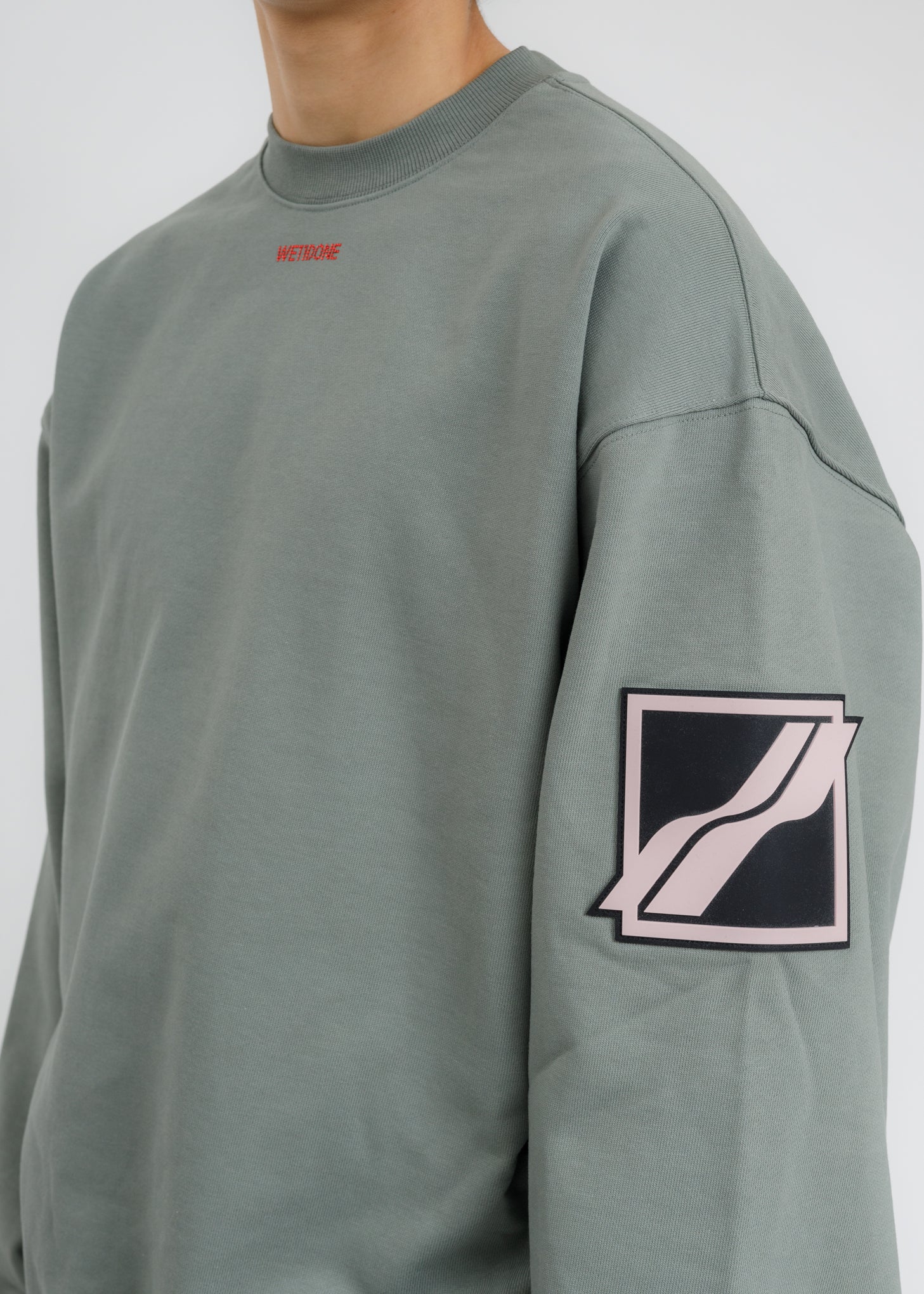 Khaki WE11DONE Big Logo Arm Sweatshirt - Image 3