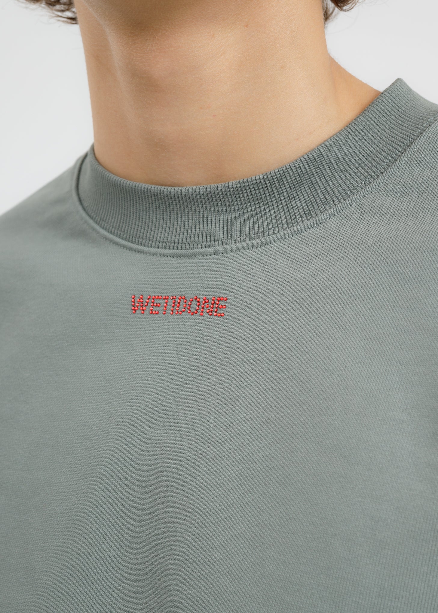 Khaki WE11DONE Big Logo Arm Sweatshirt - Image 5