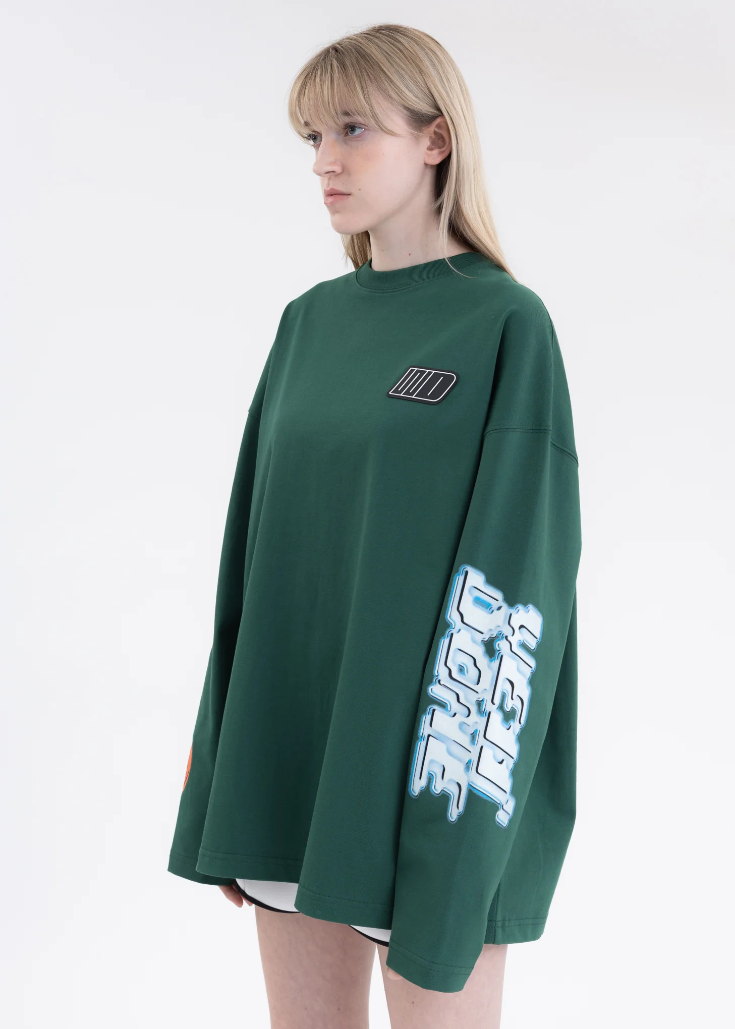 KHAKI WE11DONE CHARACTER LOGO LONG-SLEEVED T-SHIRT - Image 3
