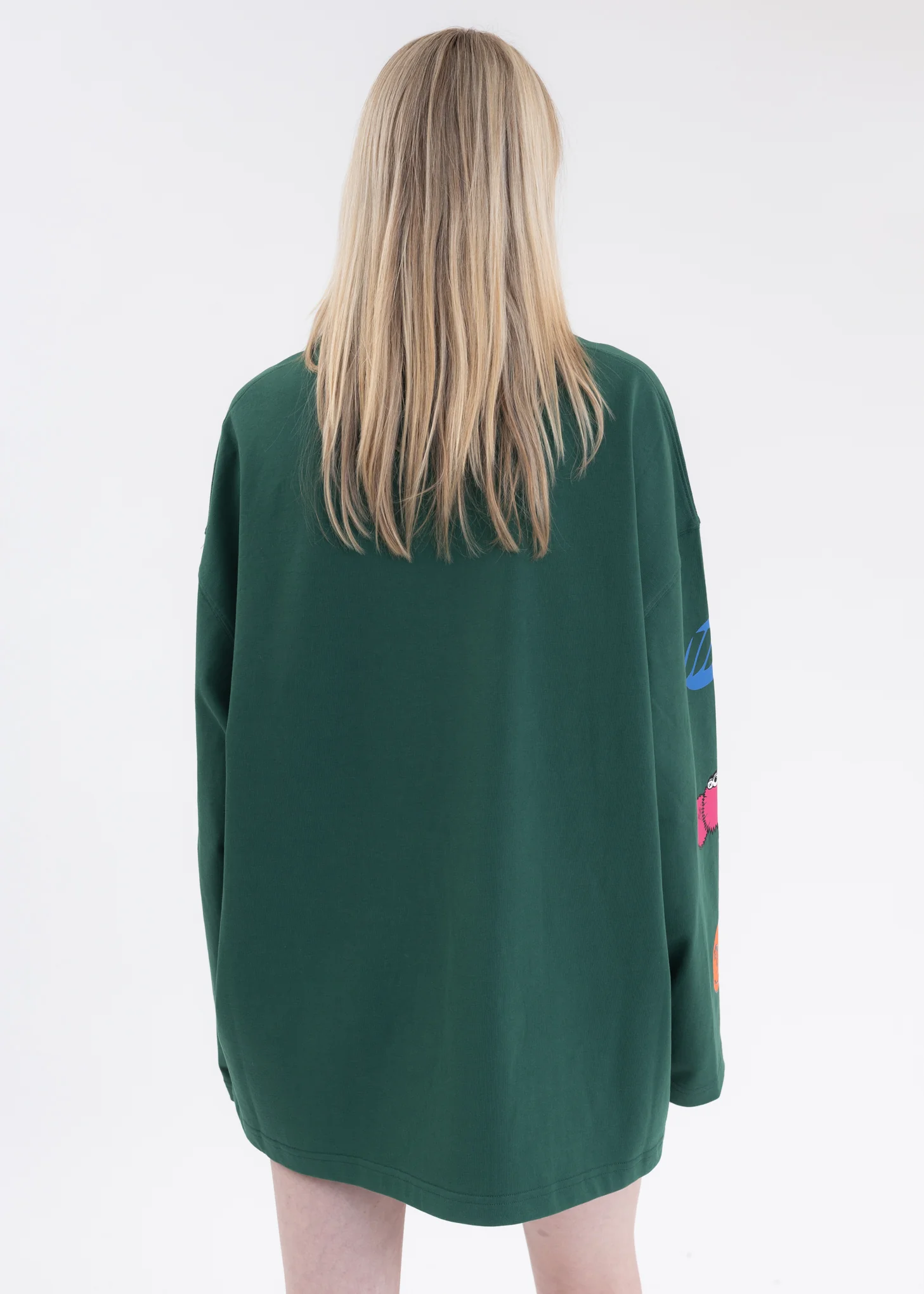 KHAKI WE11DONE CHARACTER LOGO LONG-SLEEVED T-SHIRT - Image 4