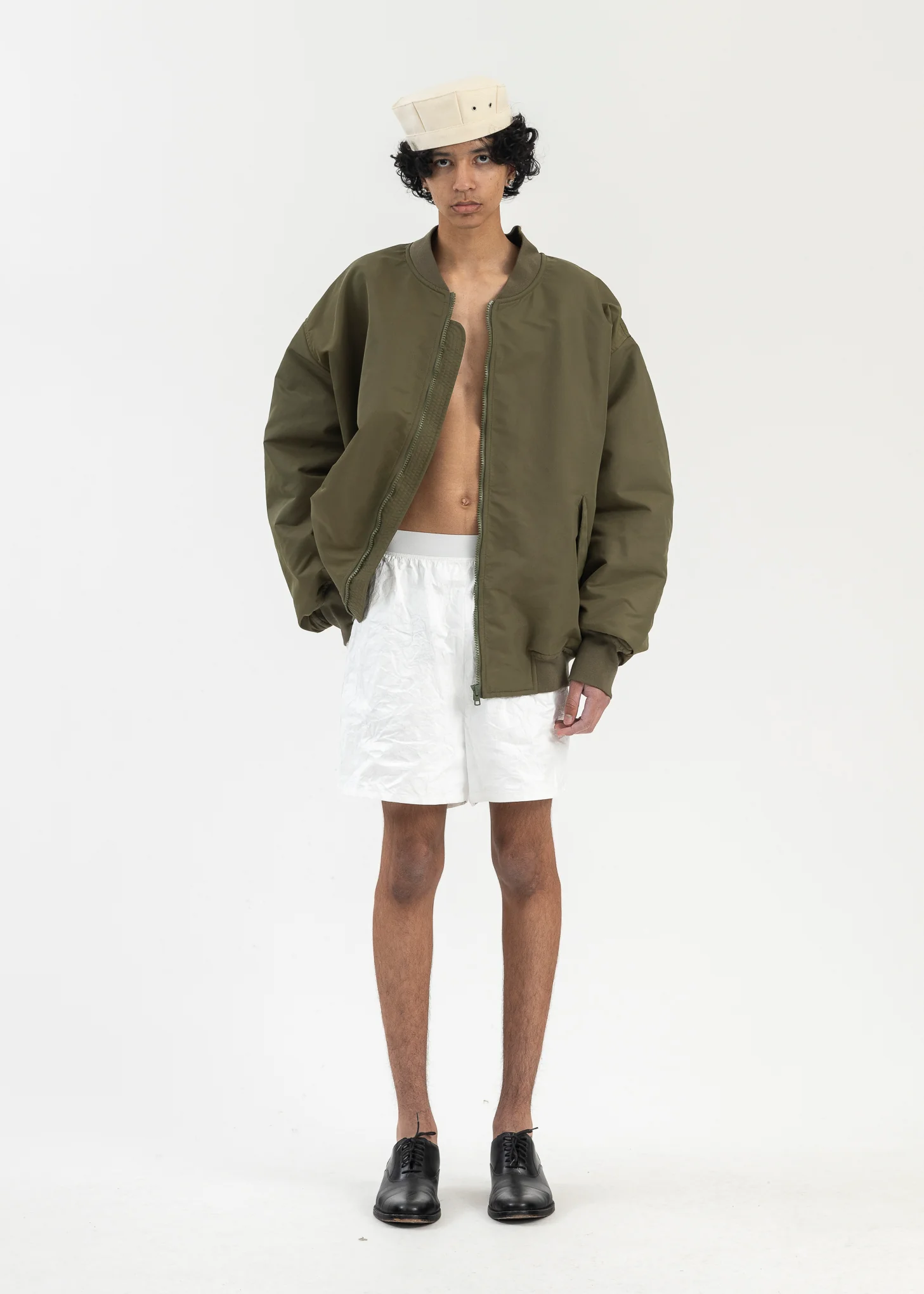 Khaki Zip Bomber Jacket - Image 5