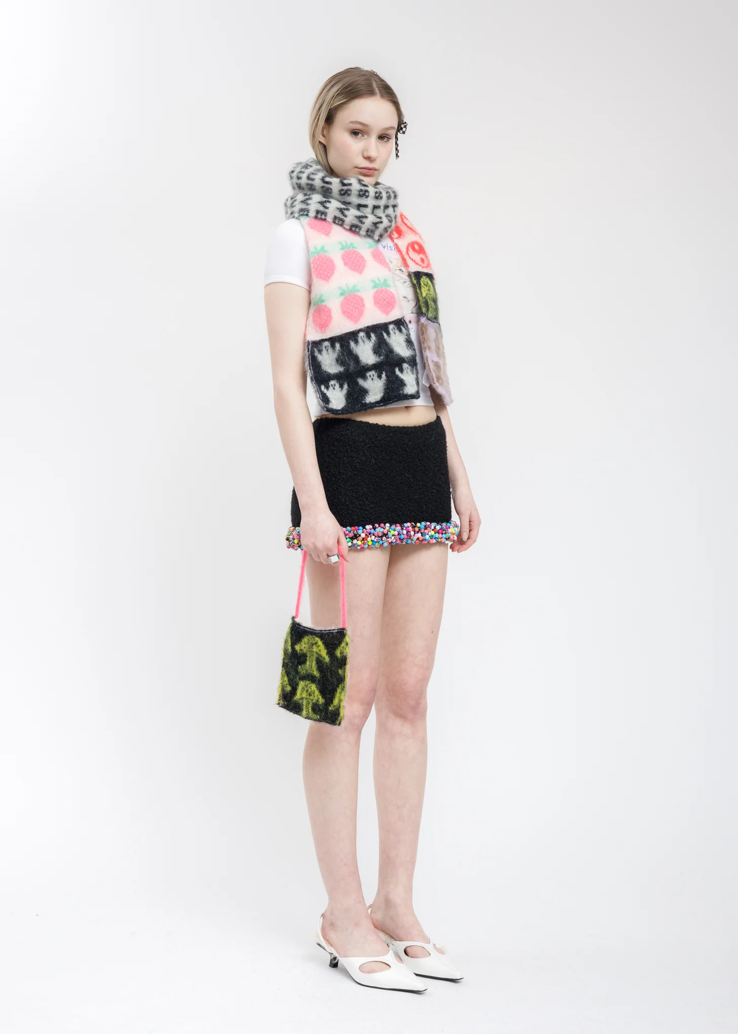 Knit Cuties Patchwork Bag- Mushrooms & Strawberry - Image 3