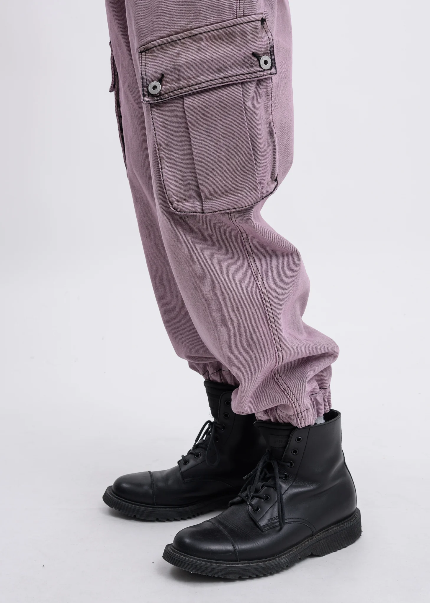 Lavender Acid Washed Cargo Pants - Image 3