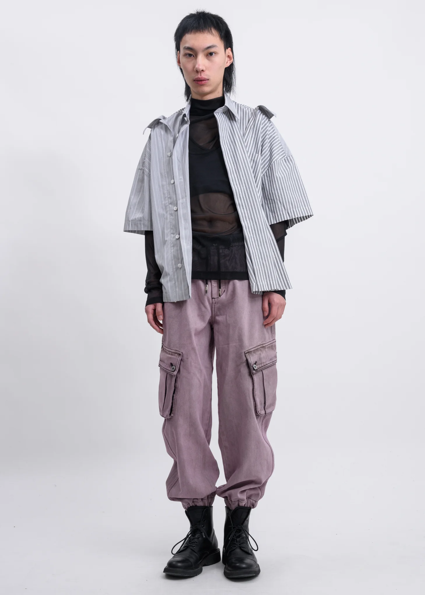 Lavender Acid Washed Cargo Pants - Image 5