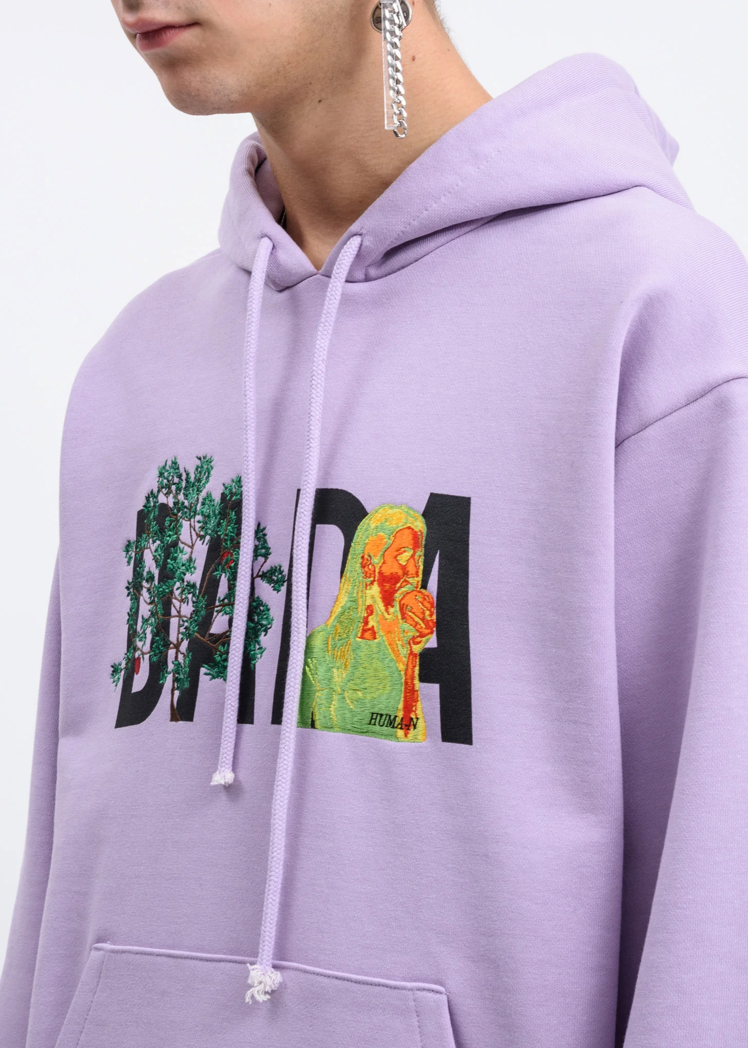 Lavender DADA Logo Embroidery Hoodie - Image 2