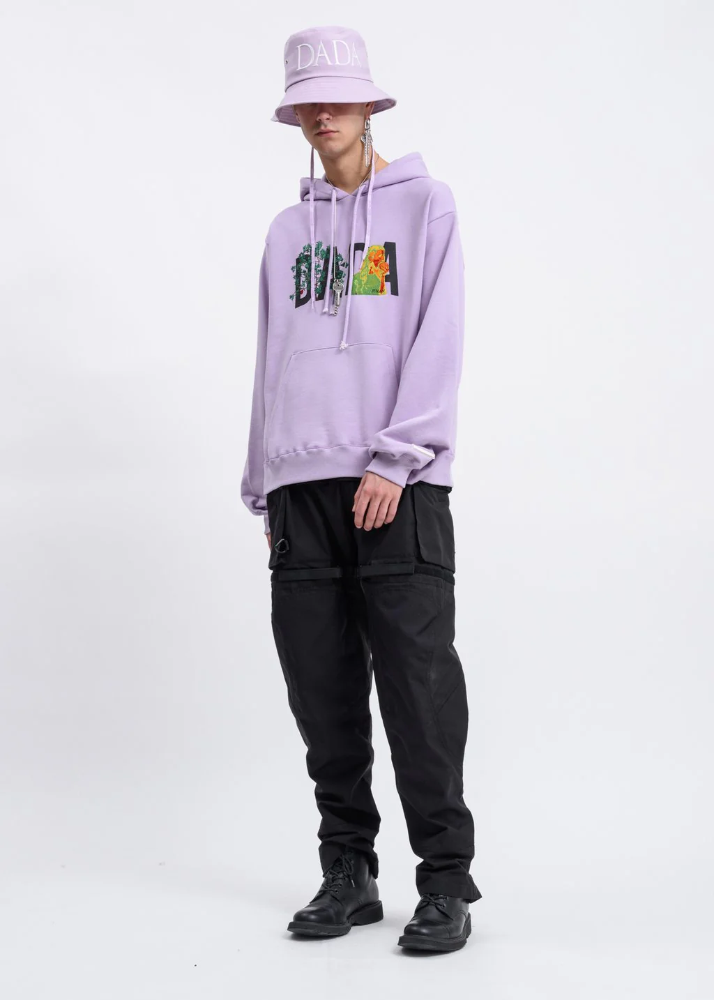 Lavender DADA Logo Embroidery Hoodie - Image 6