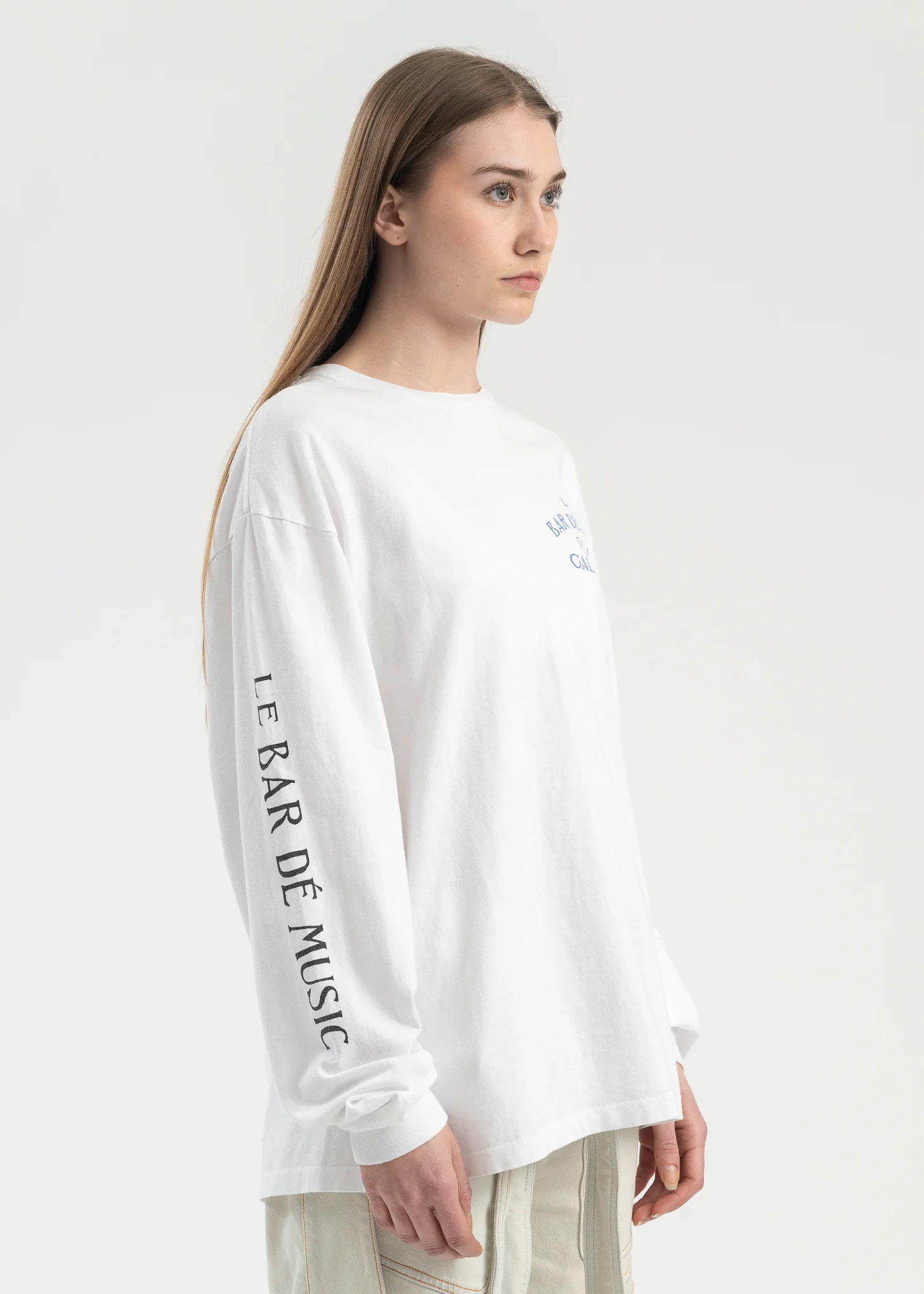 Le Bar Shop White LS Tee - Image 4