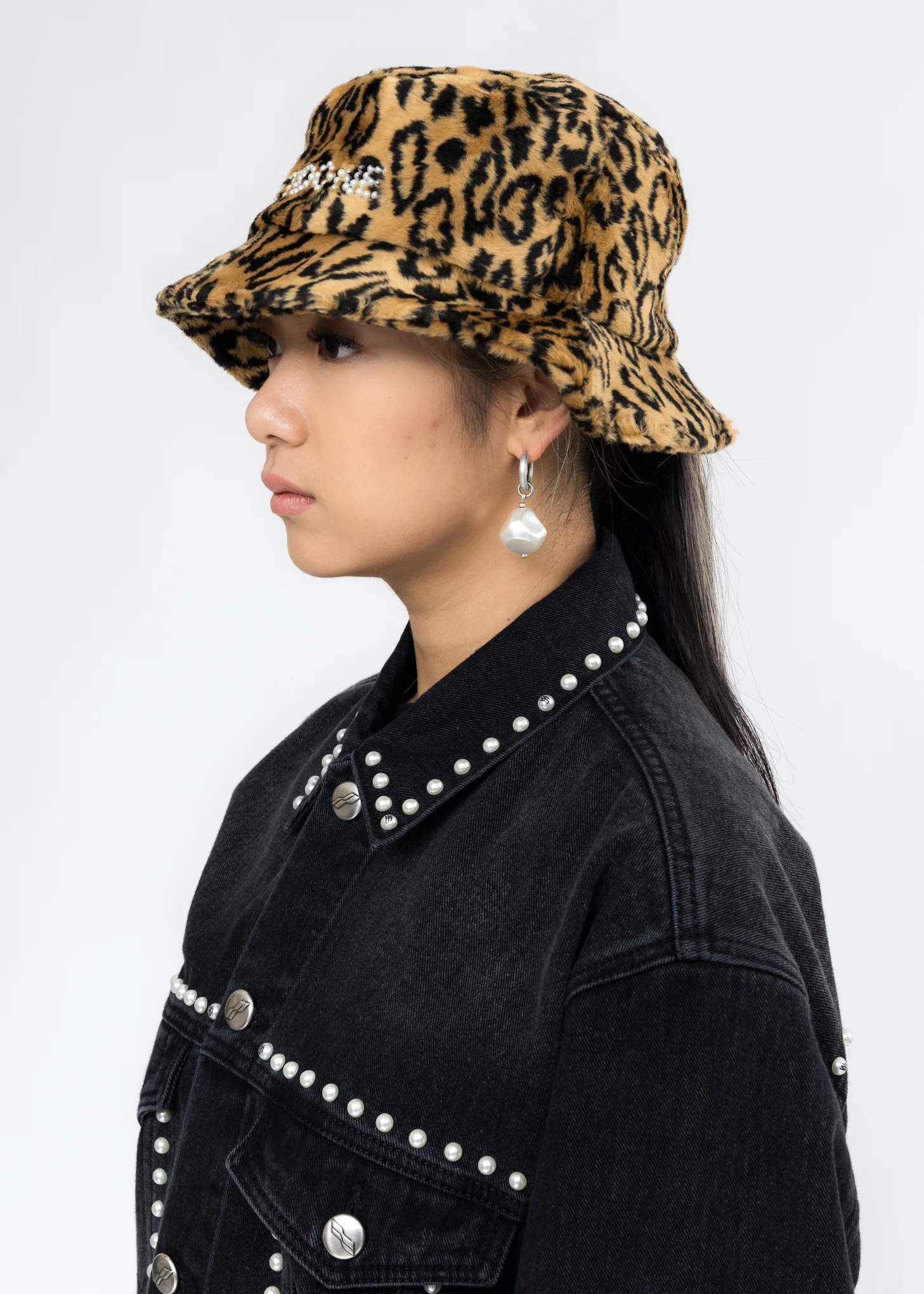 Leopard Pearl Logo Bucket Hat - Image 3