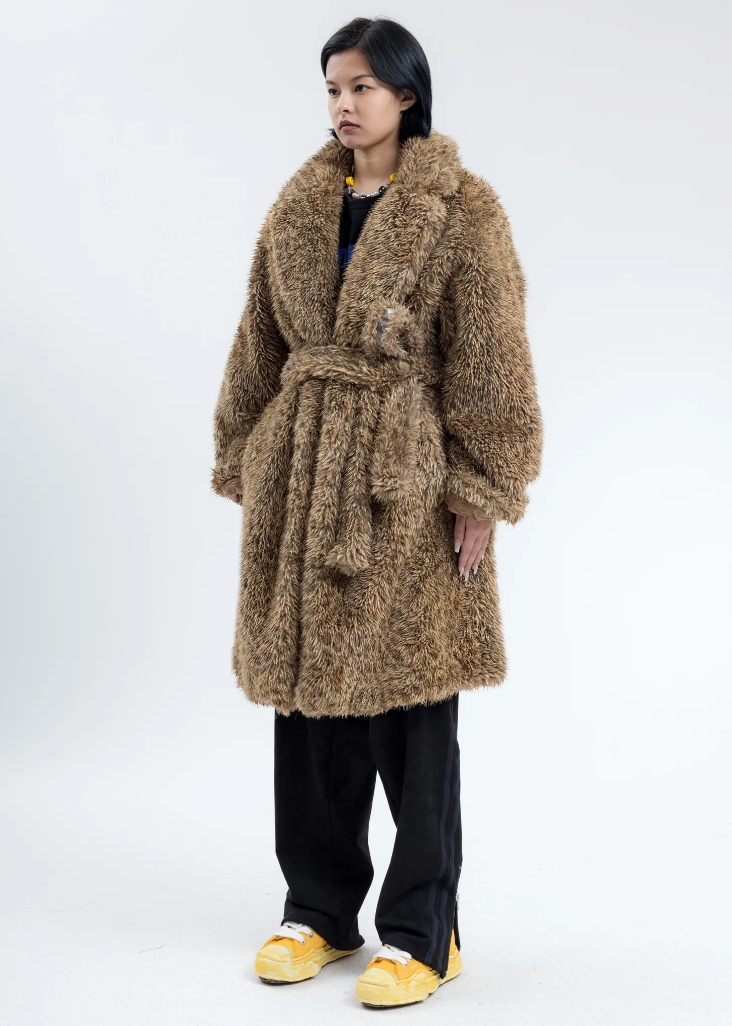 Leopard Spike Fur Long Coat - Image 4