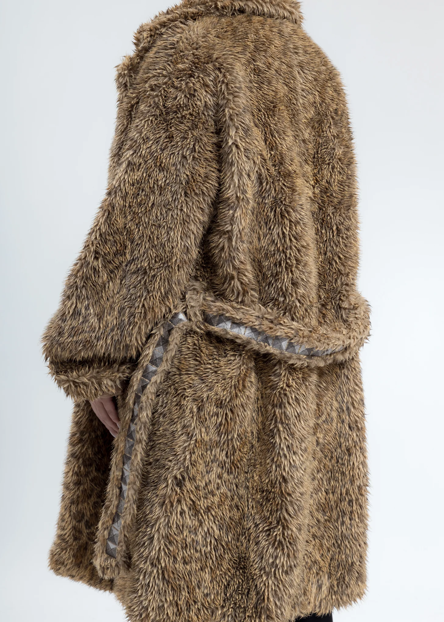 Leopard Spike Fur Long Coat - Image 5