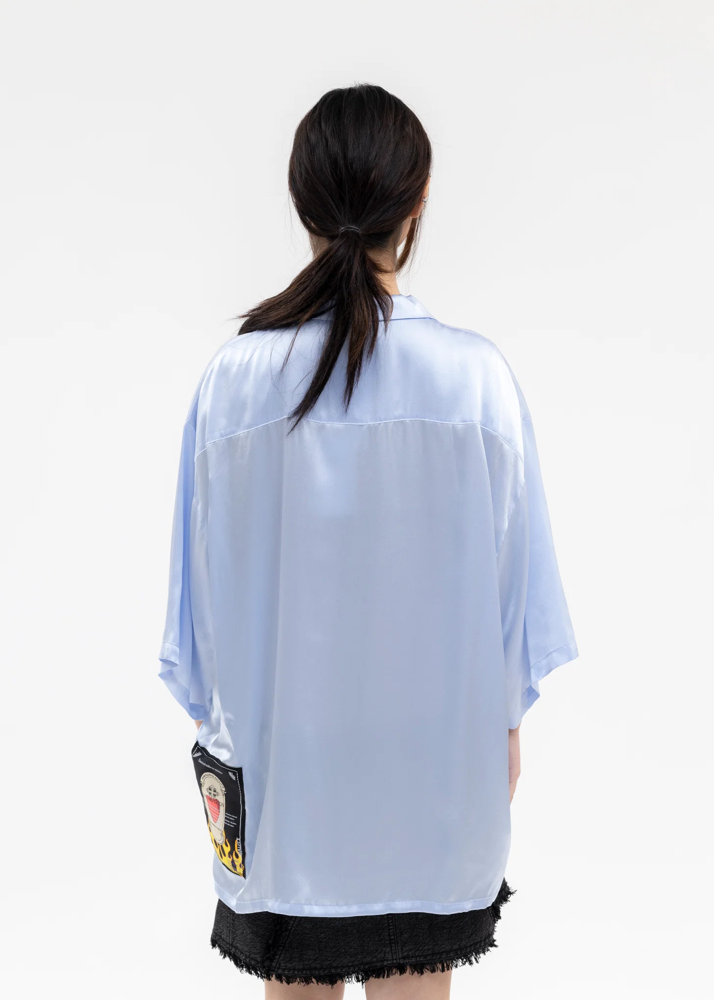 LIGHT BLUE AIRBRUSH GABRIEL SILK SHIRT - Image 3