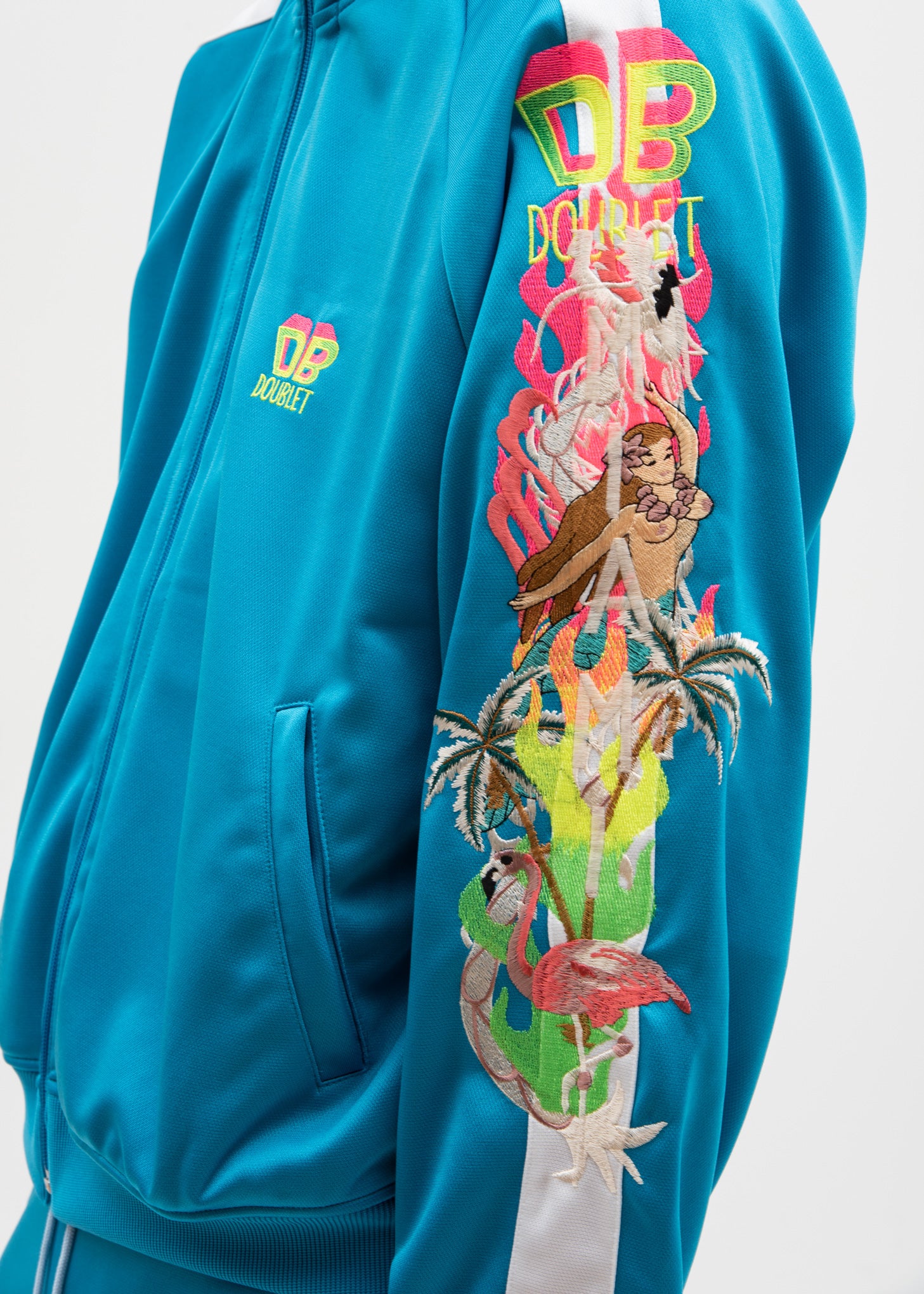 Light Blue Chaos Embroidery Track Jacket - Image 4