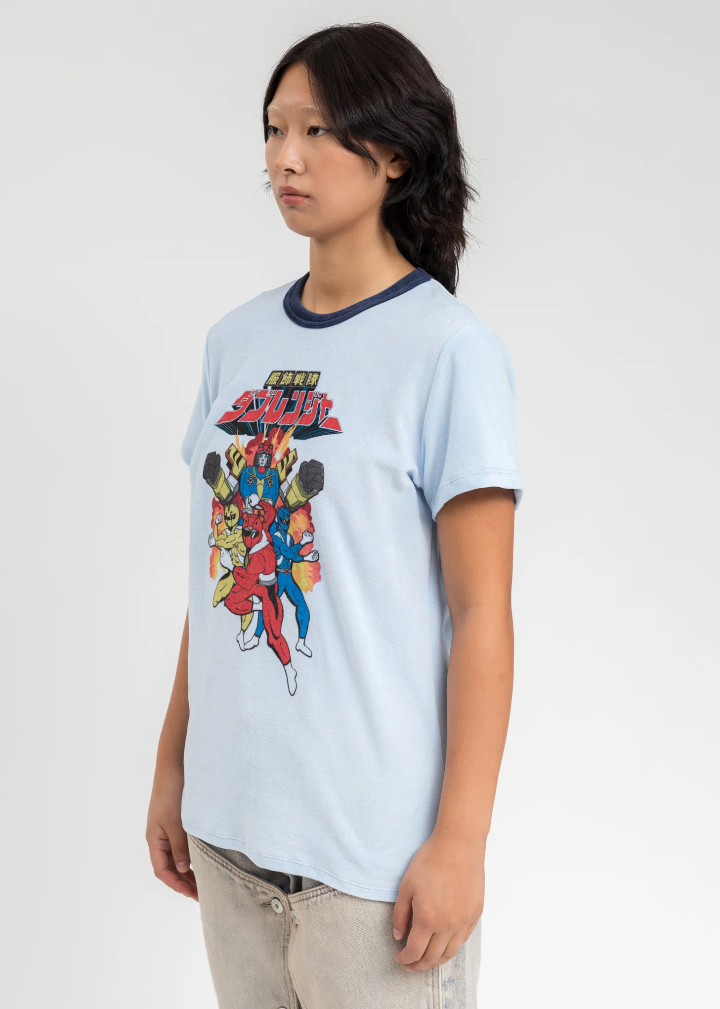 Light Blue Character Velour T-Shirt - Image 3