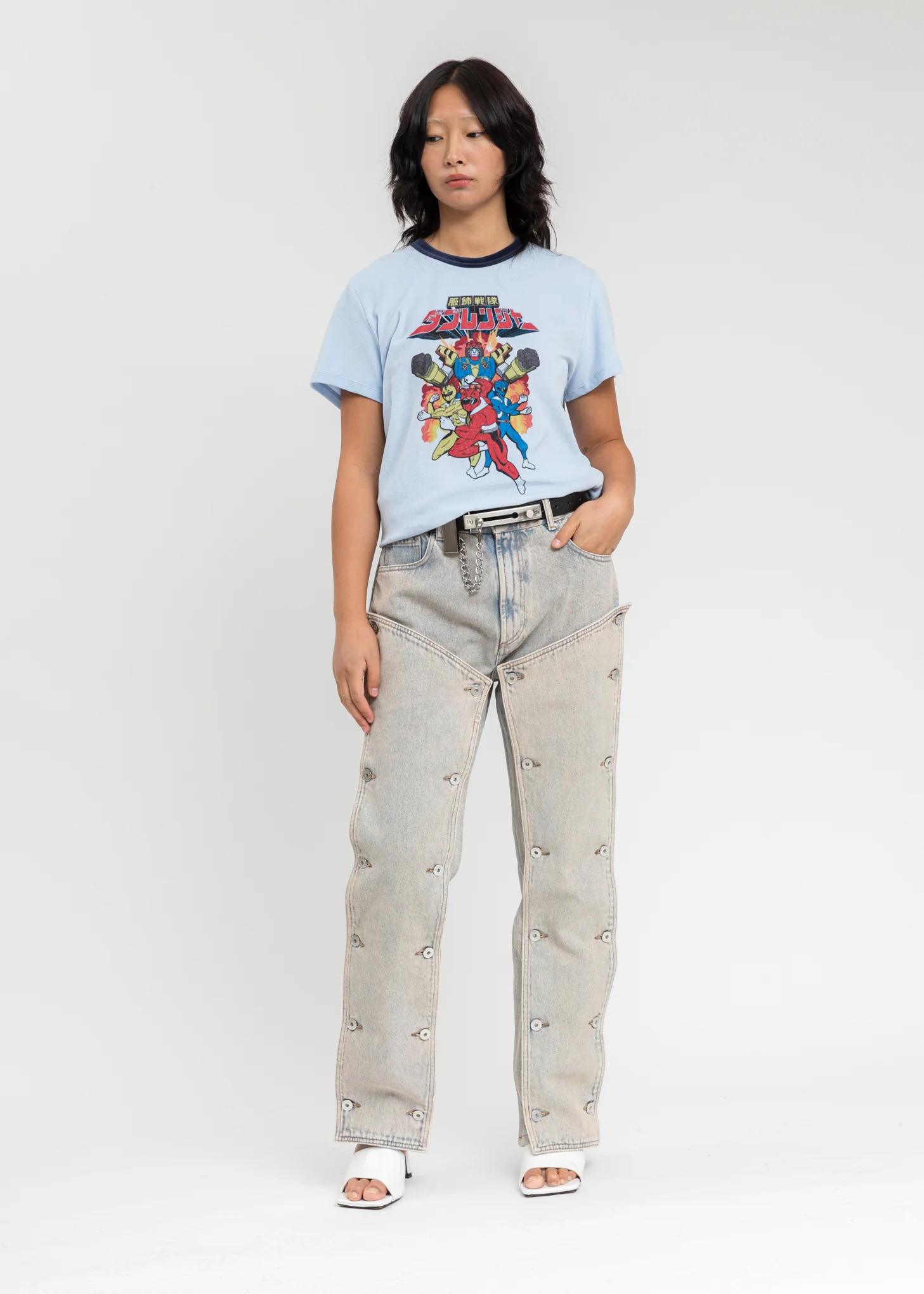 Light Blue Character Velour T-Shirt - Image 5