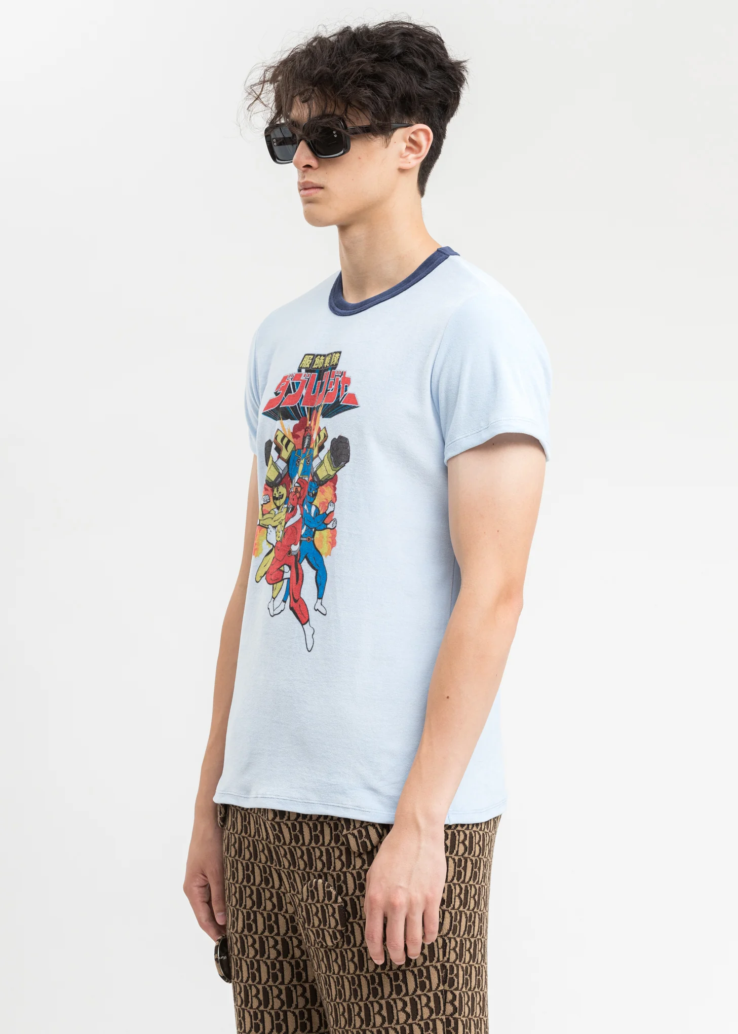 Light Blue Character Velour T-Shirt - Image 3