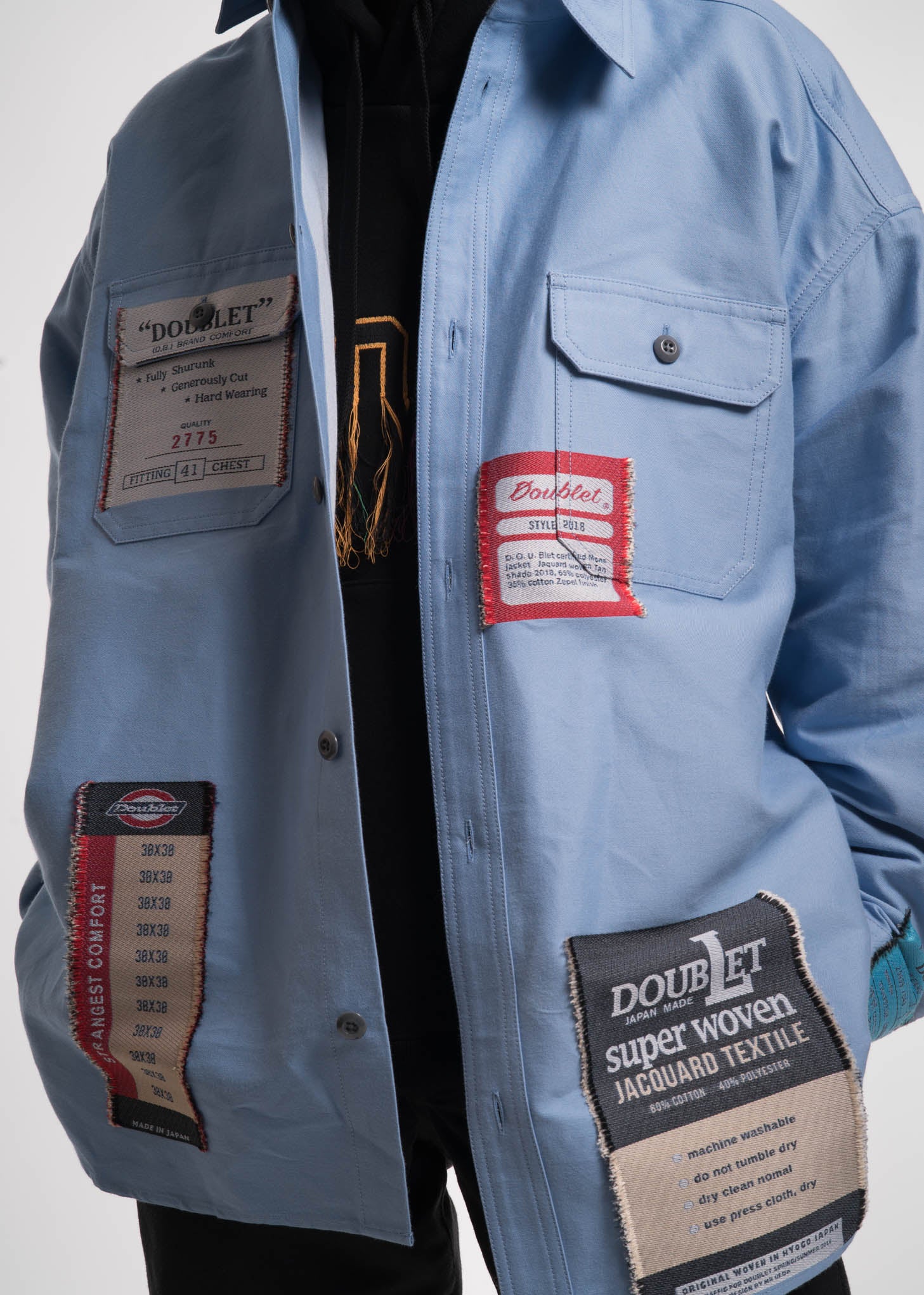 Light Blue Deadstock Jacquard Shirt - Image 2