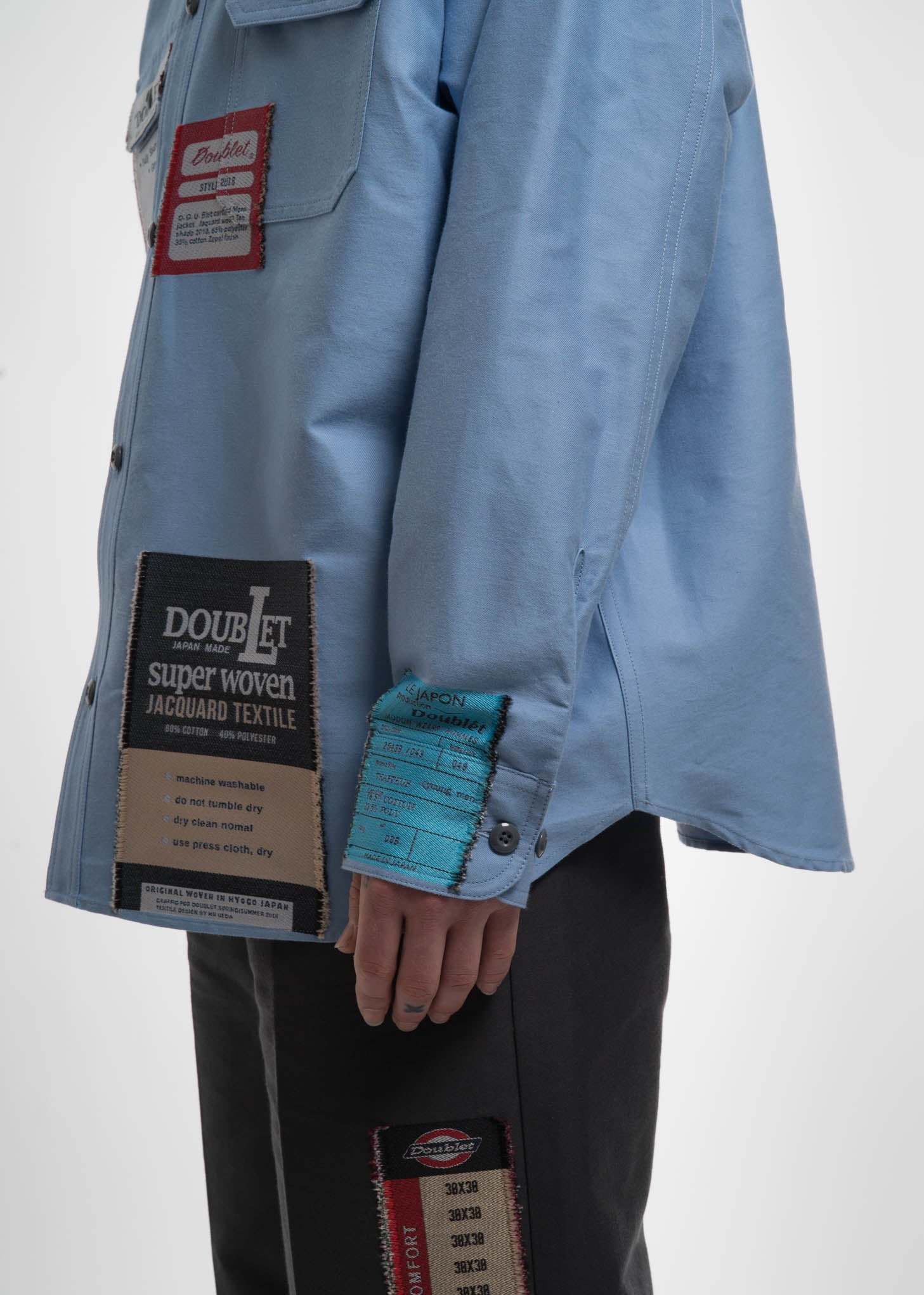 Light Blue Deadstock Jacquard Shirt - Image 2