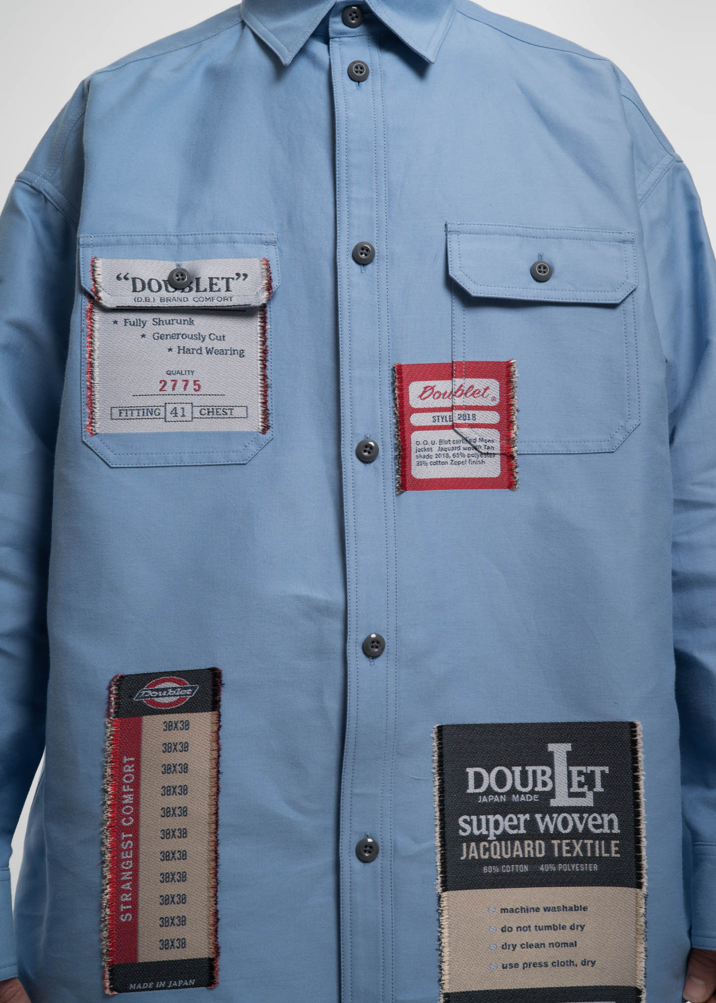Light Blue Deadstock Jacquard Shirt - Image 3