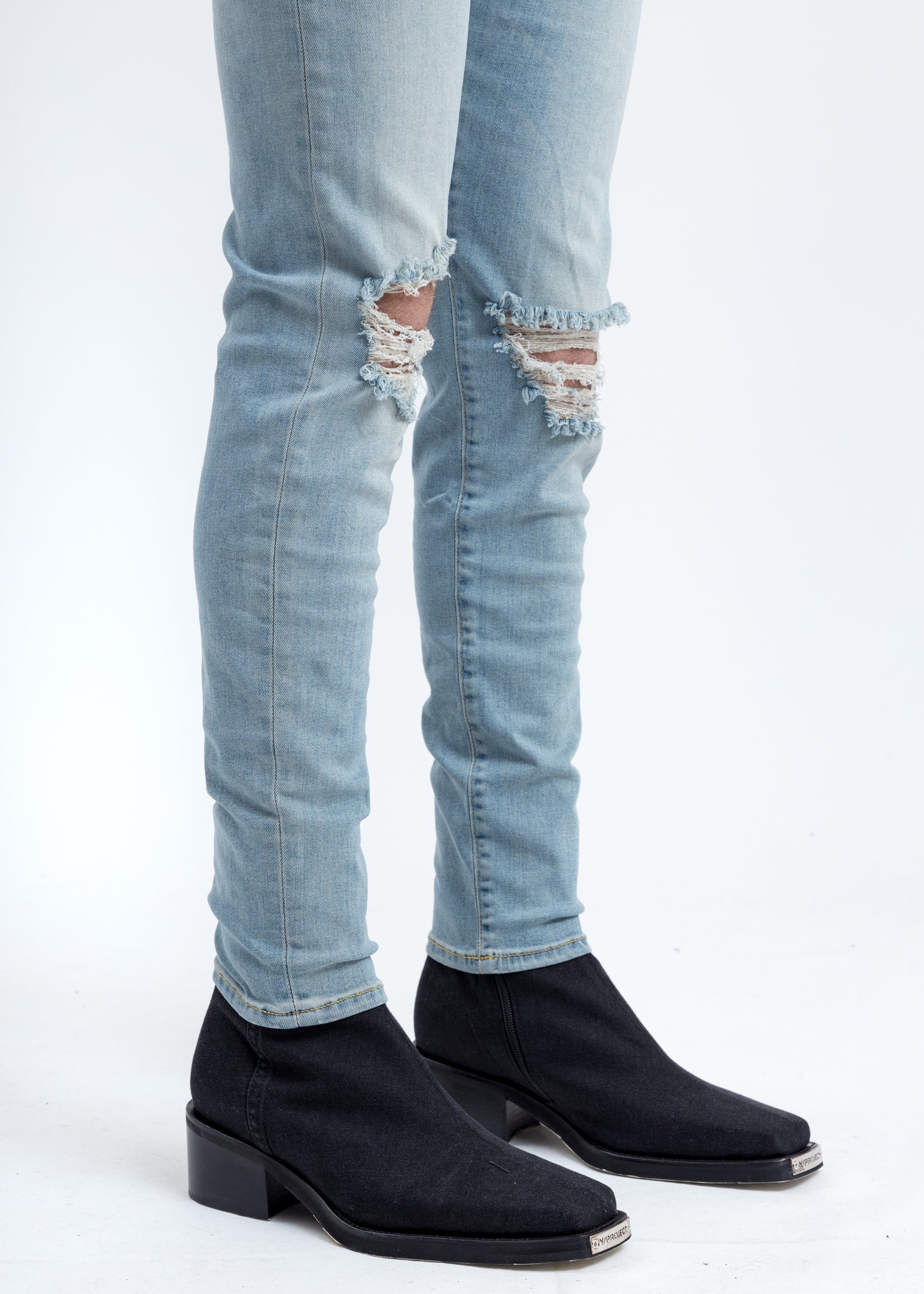 Light Blue Destroyer Denim Jeans - Image 2