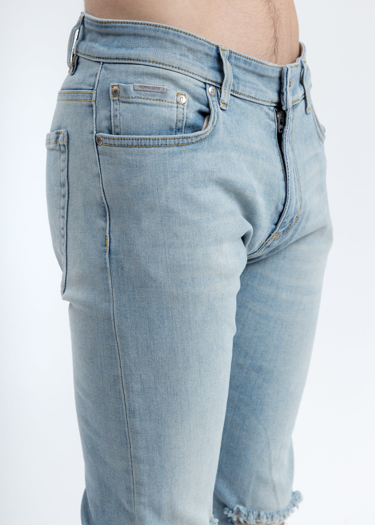 Light Blue Destroyer Denim Jeans - Image 5