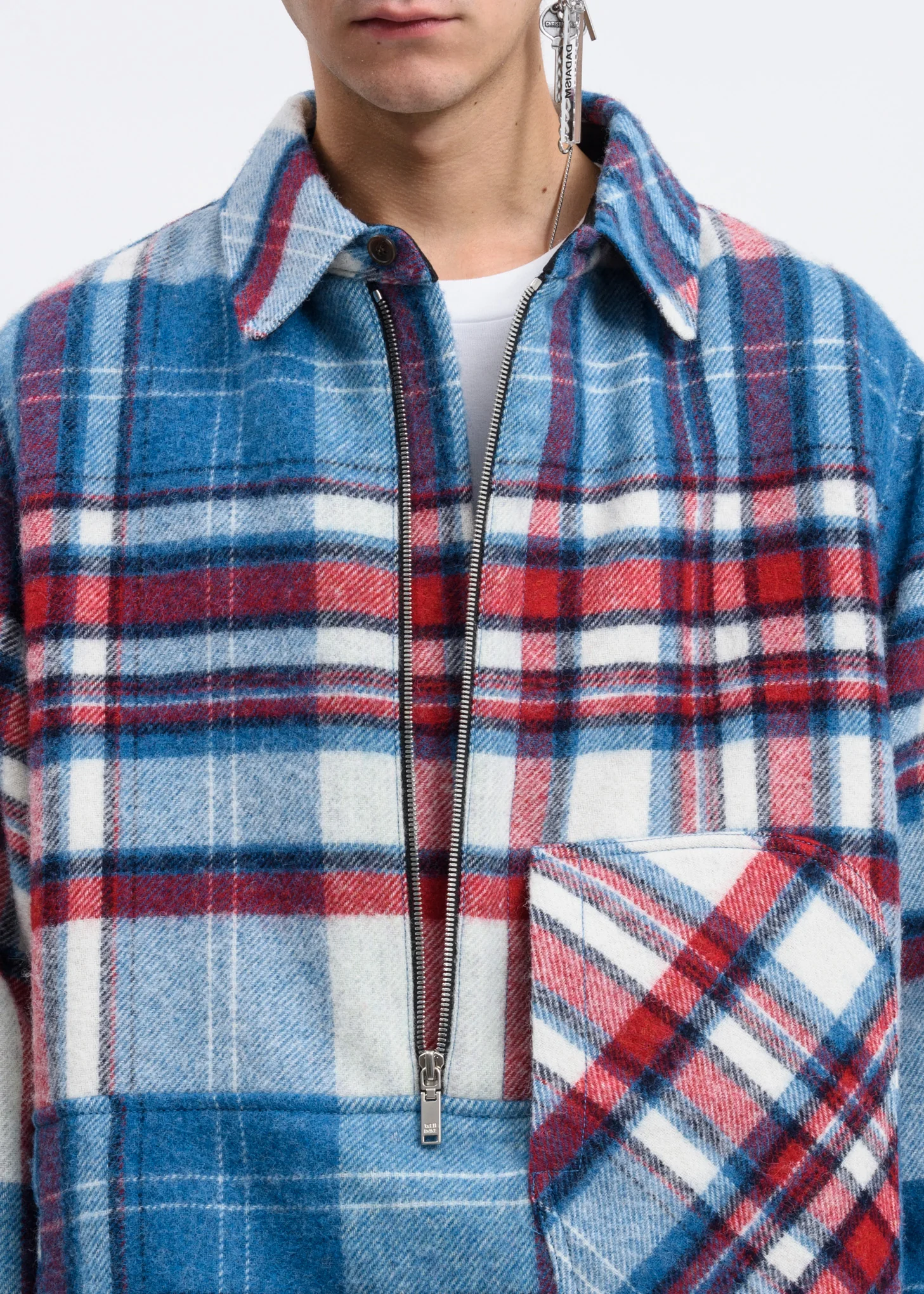Light Blue English Check Anorak - Image 7