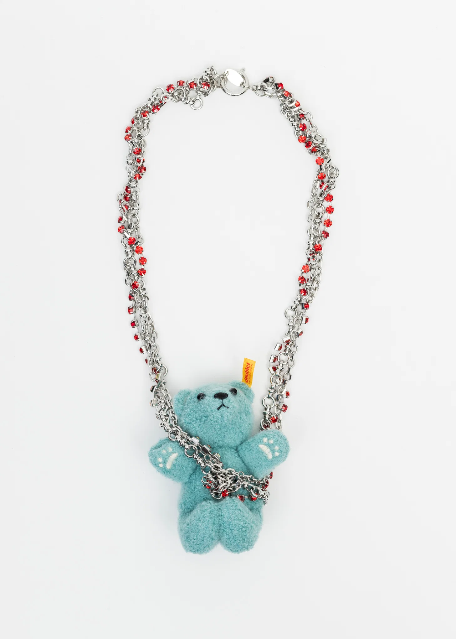 LIGHT BLUE STUFFED BEAR NECKLACE