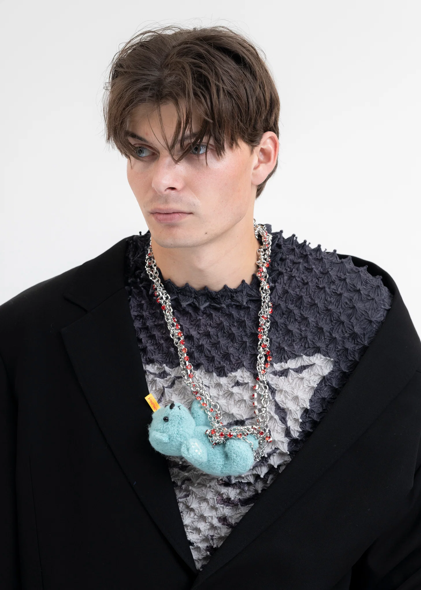 LIGHT BLUE STUFFED BEAR NECKLACE - Image 2