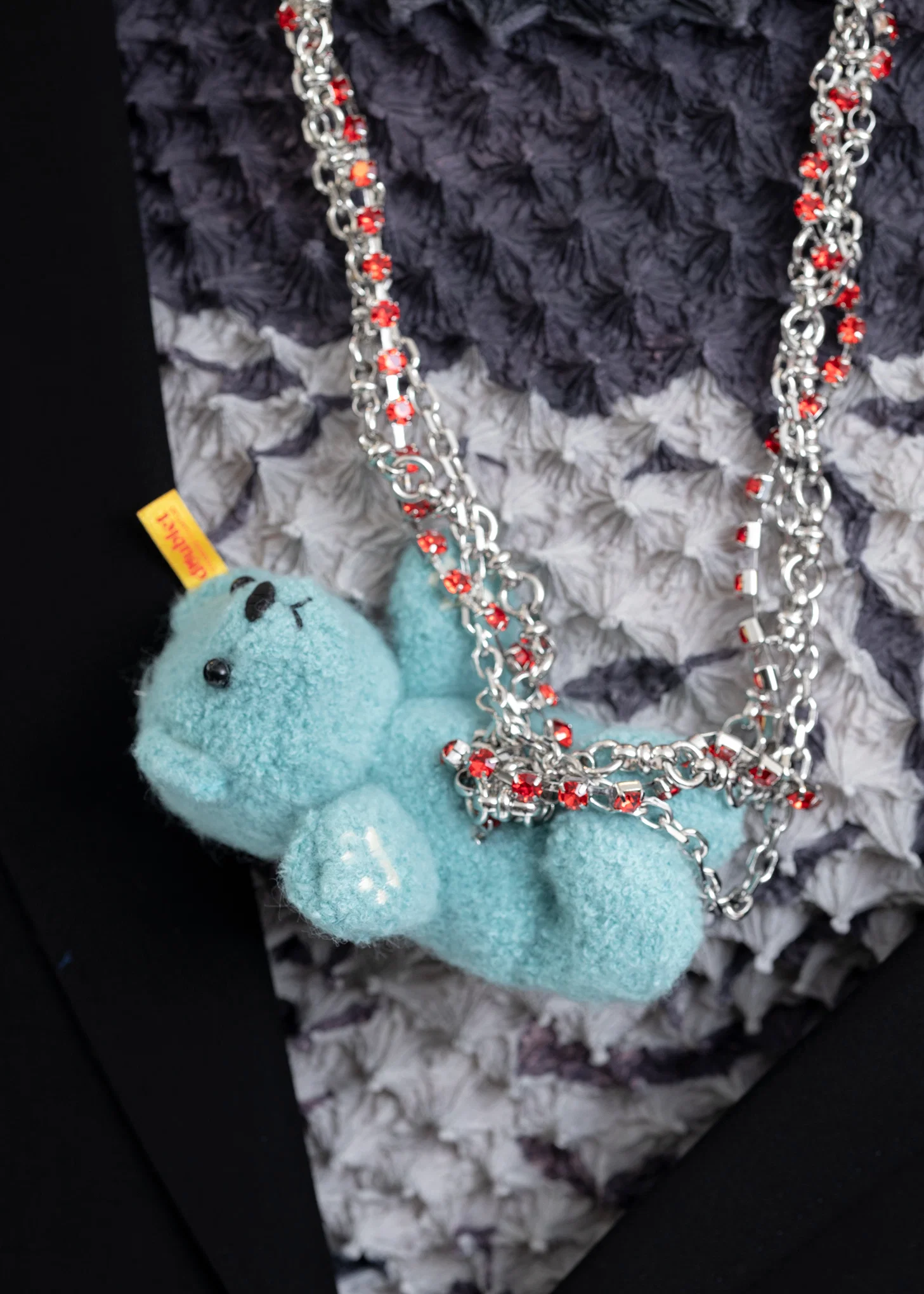 LIGHT BLUE STUFFED BEAR NECKLACE - Image 3