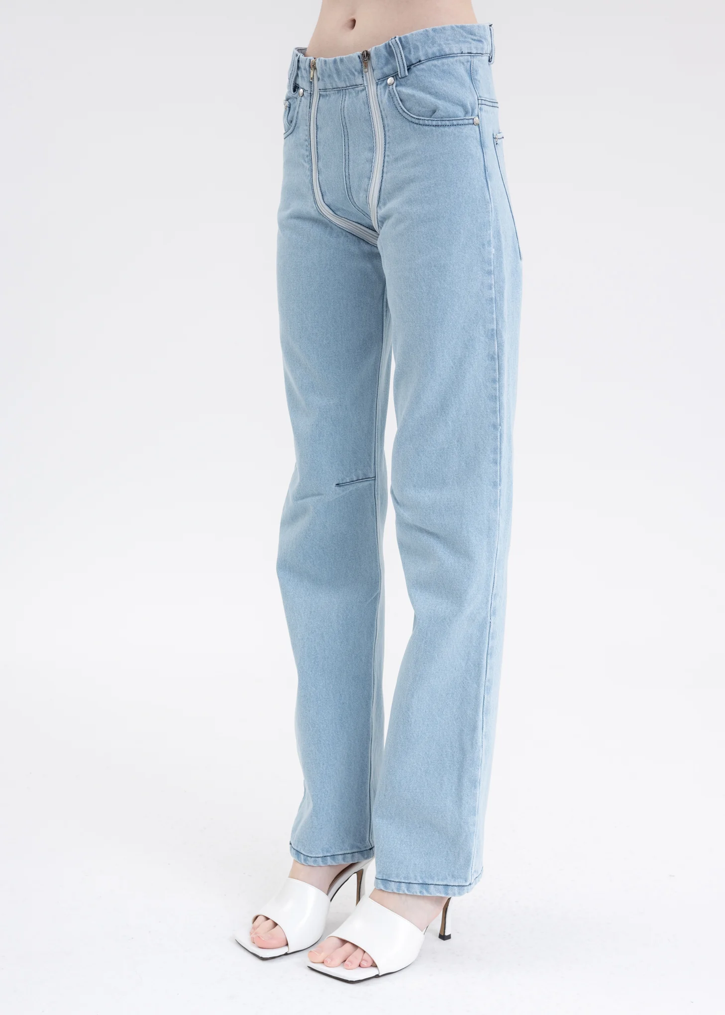 Light Blue TROUSERS WITH DOUBLE ZIP - Image 3