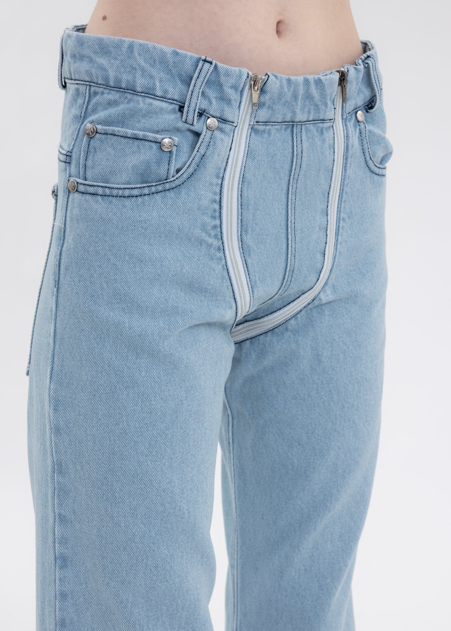 Light Blue TROUSERS WITH DOUBLE ZIP - Image 4