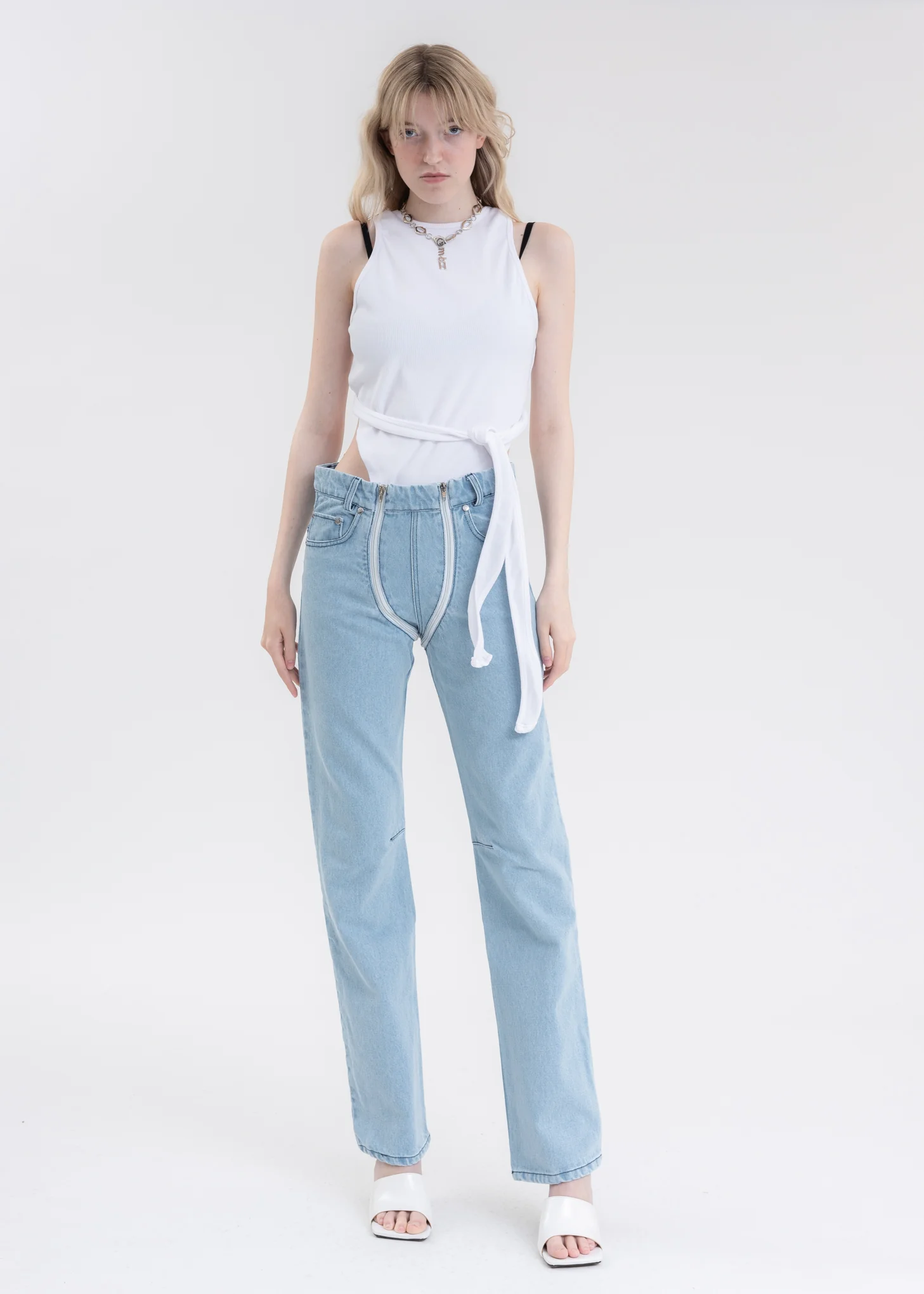 Light Blue TROUSERS WITH DOUBLE ZIP - Image 5
