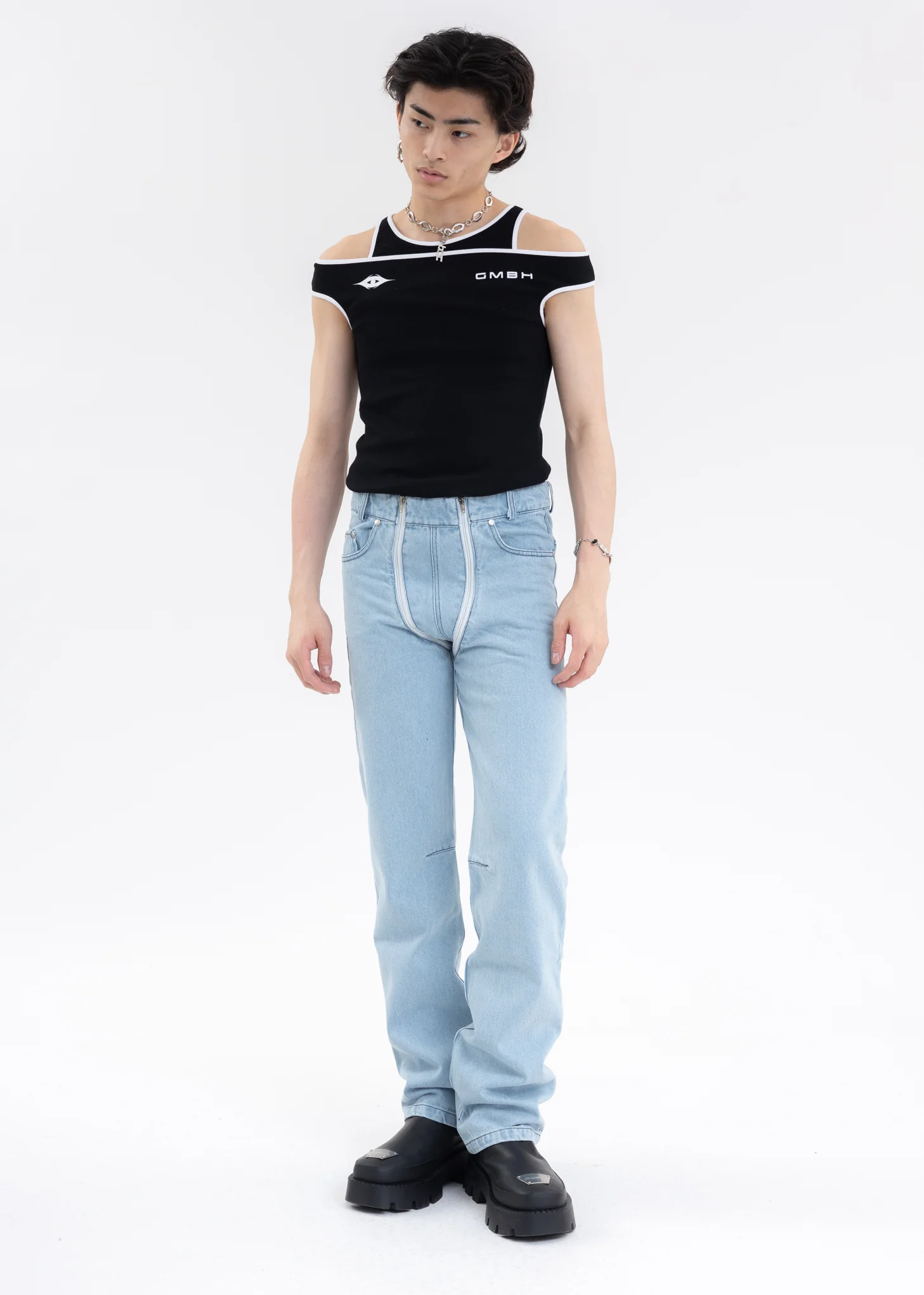 Light Blue TROUSERS WITH DOUBLE ZIP - Image 6