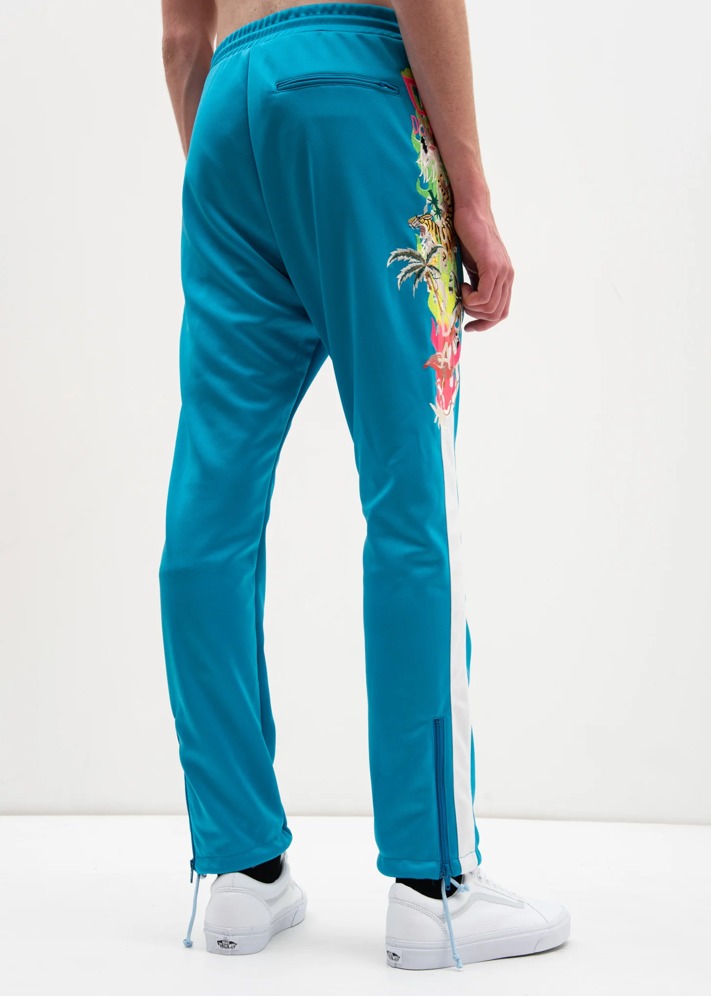 Light Blue Chaos Embroidery Track Pants - Image 2
