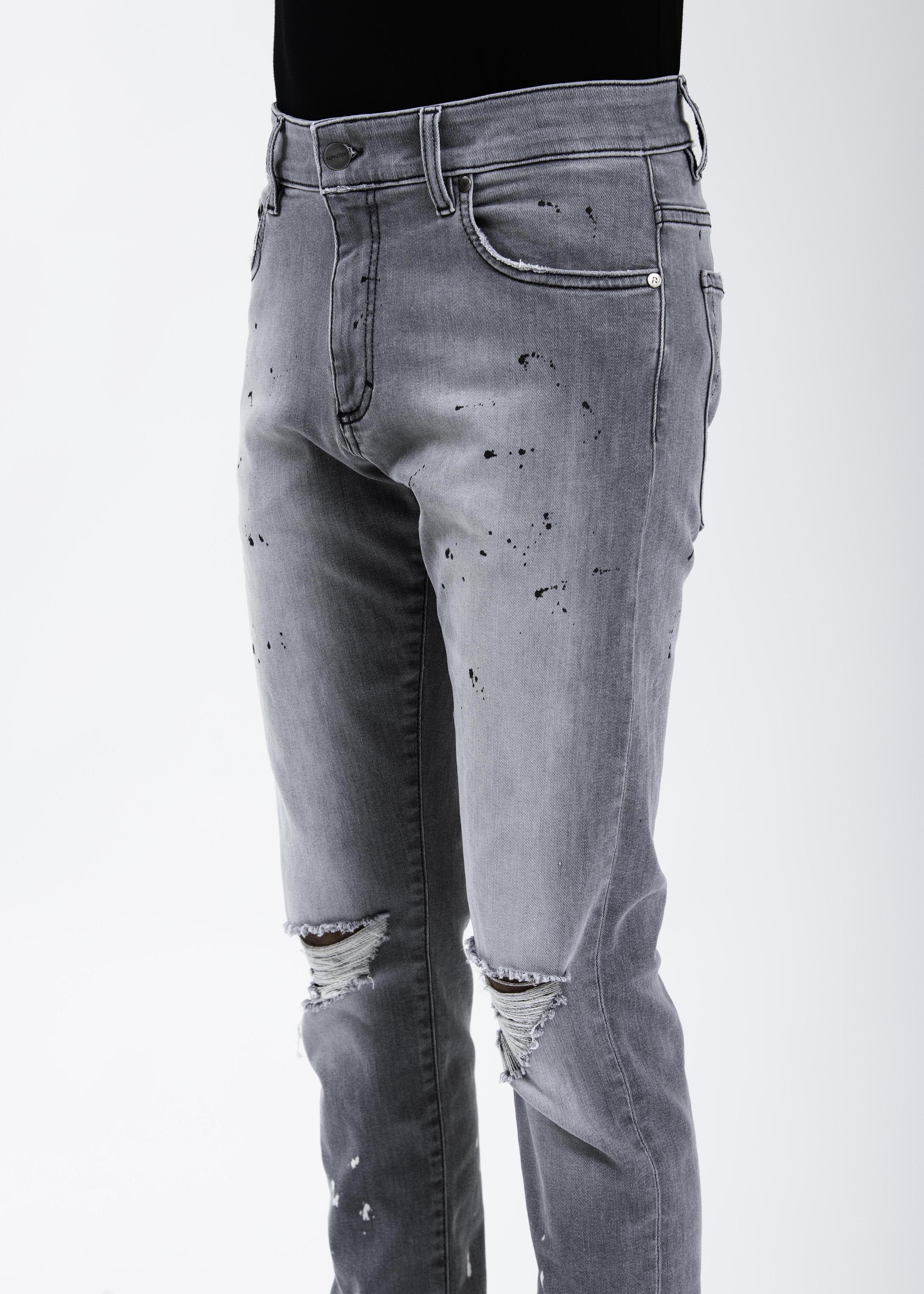 Light Grey Destroyer Denim Jeans - Image 5