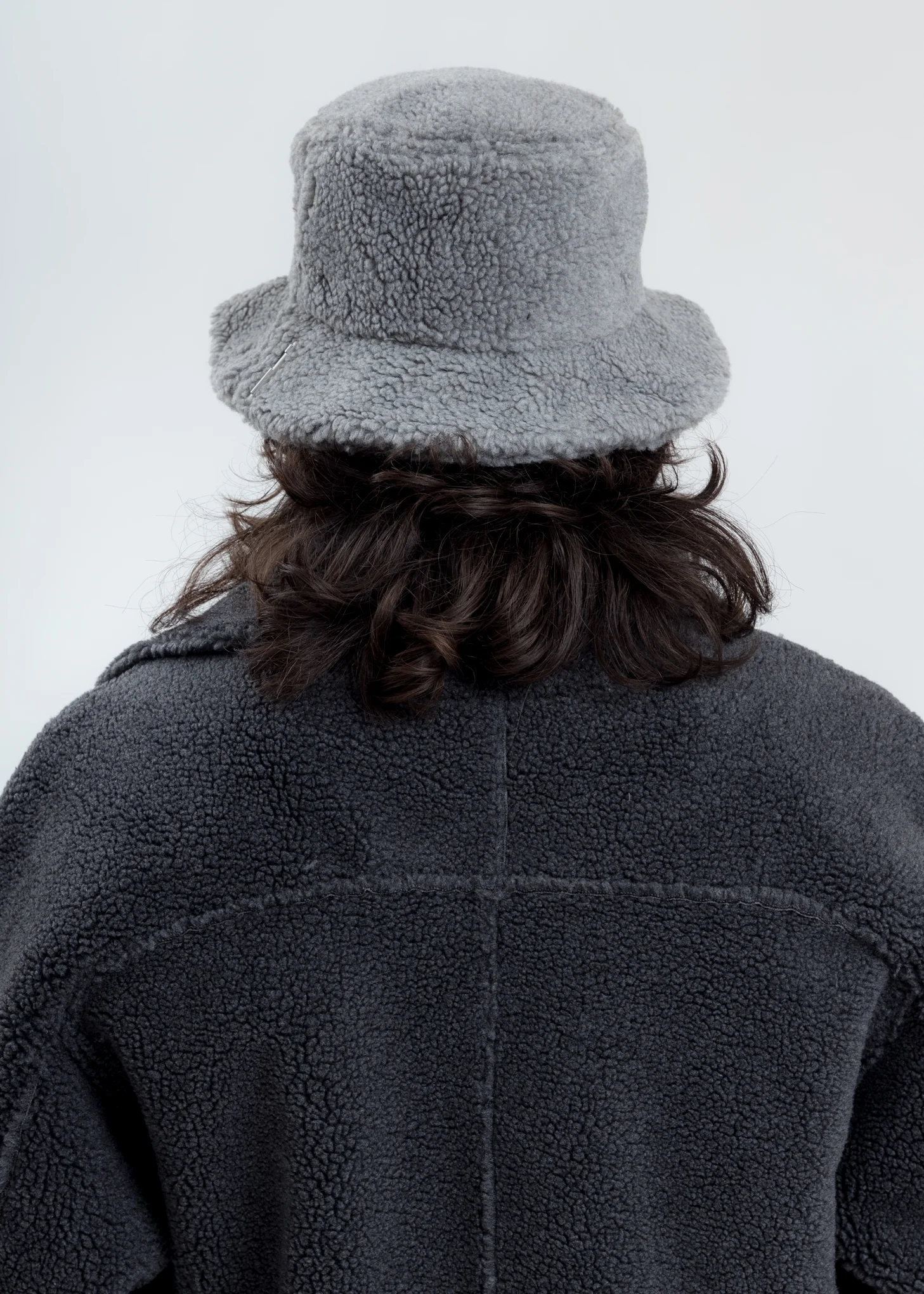 Light Grey Fleece Bucket Hat - Image 3