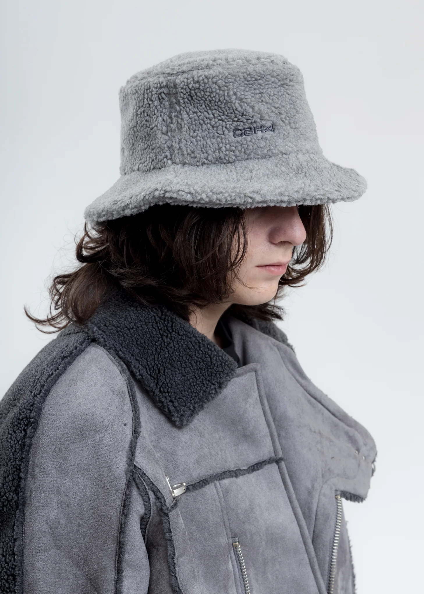 Light Grey Fleece Bucket Hat - Image 4